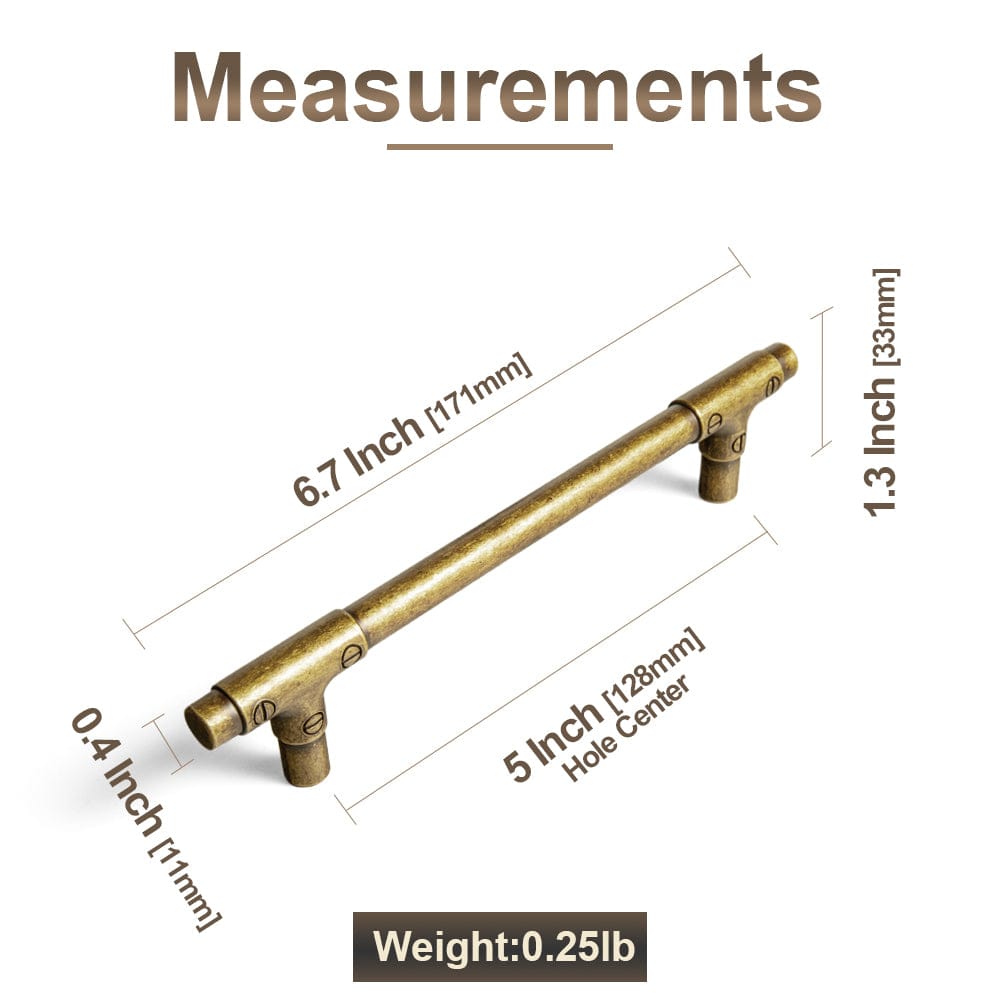 Goo-Ki Vintage Bamboo Zinc Alloy Cabinet Pulls for High-End Kitchen & Bathroom Cabinets