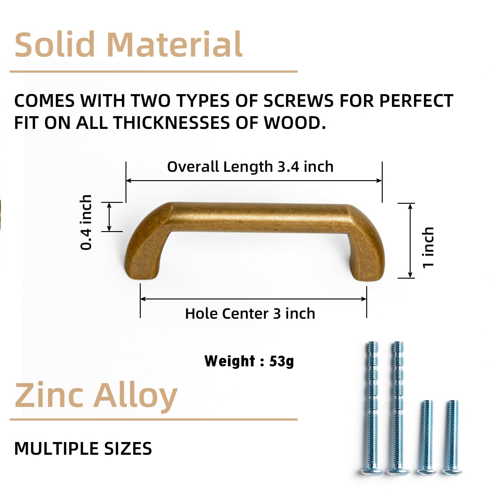 Goo-Ki Vintage Brass Cabinet Handles Timeless Drawer Pulls for Classic Furniture Revival