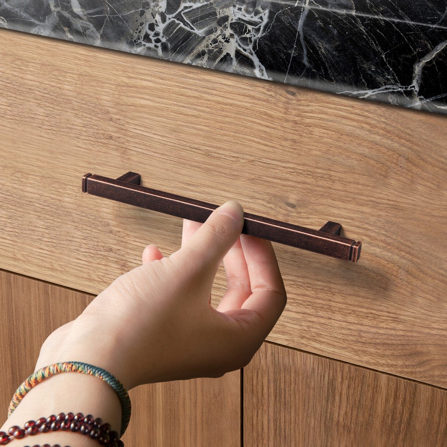 Goo-Ki Vintage Brass Drawer Handles Retro Straight Bar Pull Solid Cabinet Pulls