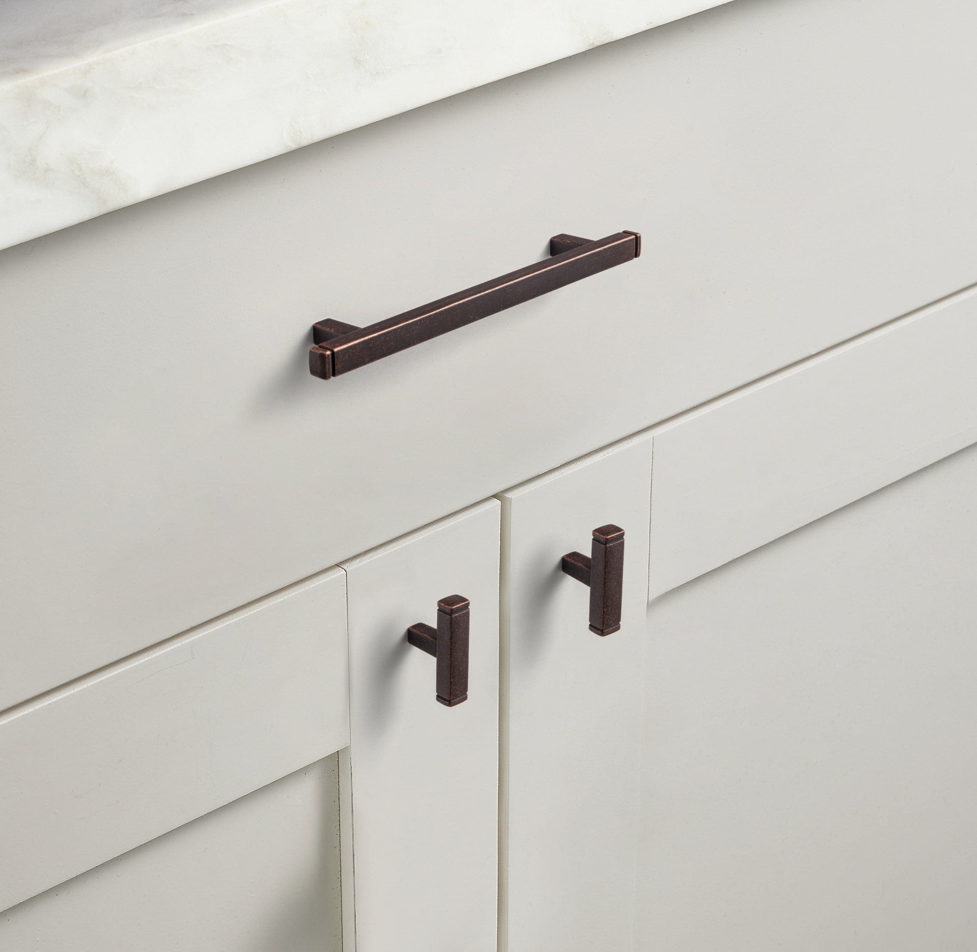 Goo-Ki Vintage Brass Drawer Handles Retro Straight Bar Pull Solid Cabinet Pulls
