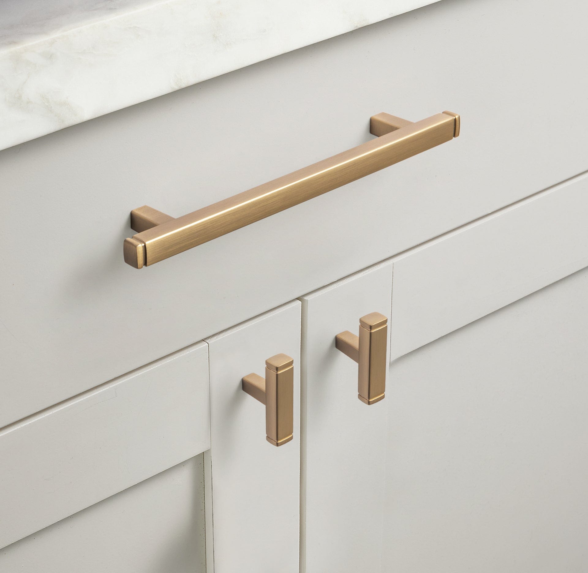 Goo-Ki Vintage Brass Drawer Handles Retro Straight Bar Pull Solid Cabinet Pulls