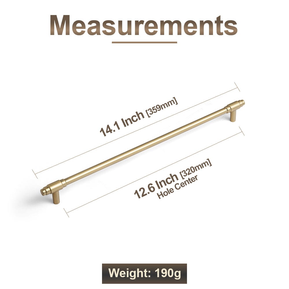 Goo-Ki Vintage Brass Drawer Handles with Unique Geometric T - Shape