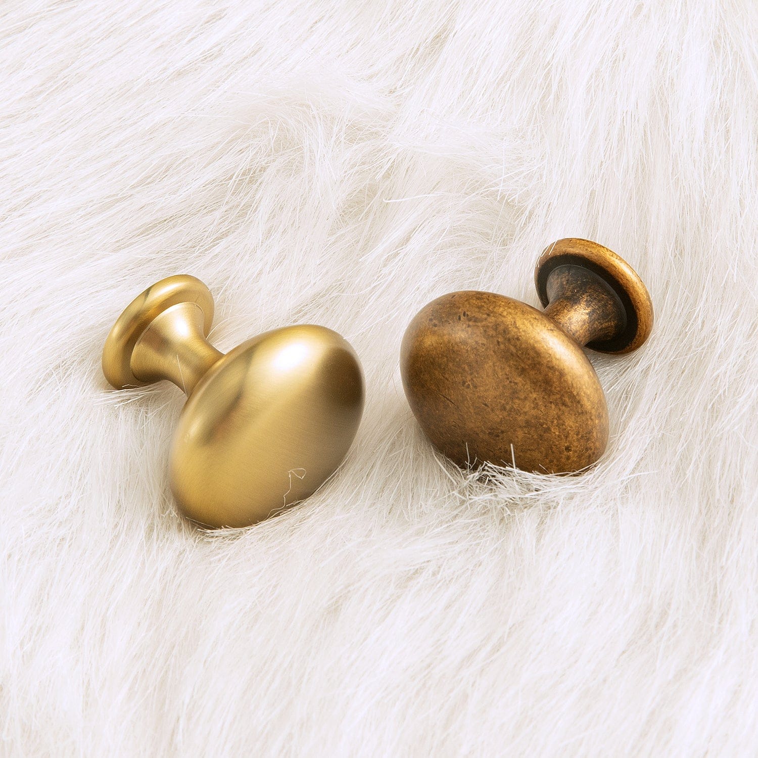 Goo-Ki Vintage Brass Mushroom Cabinet Knobs Zinc Alloy Drawer Handles for Kitchen Cupboard