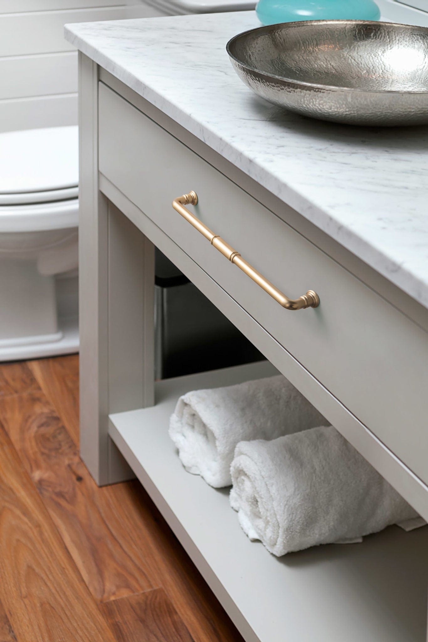 Goo-Ki Vintage Brass Pipe Style Cabinet Handles for Modern - Rustic Interiors