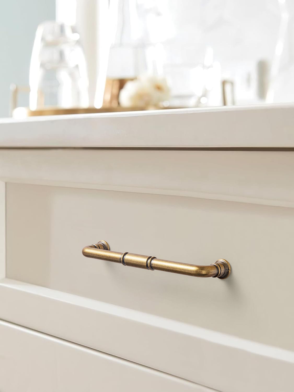 Goo-Ki Vintage Brass Pipe Style Cabinet Handles for Modern - Rustic Interiors