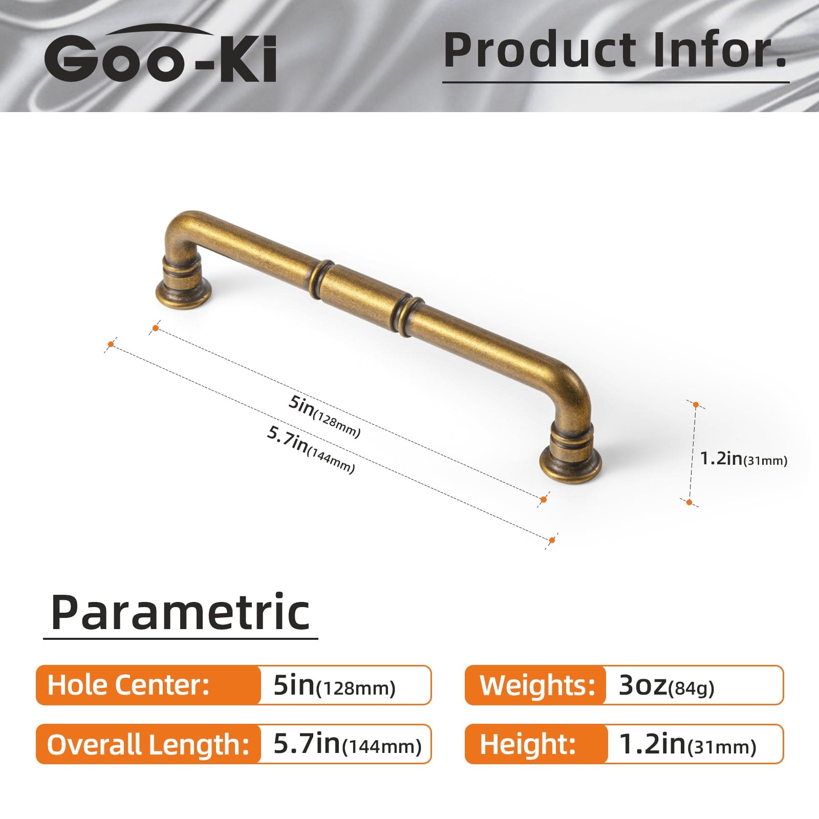 Goo-Ki Vintage Brass Pipe Style Cabinet Handles for Modern - Rustic Interiors