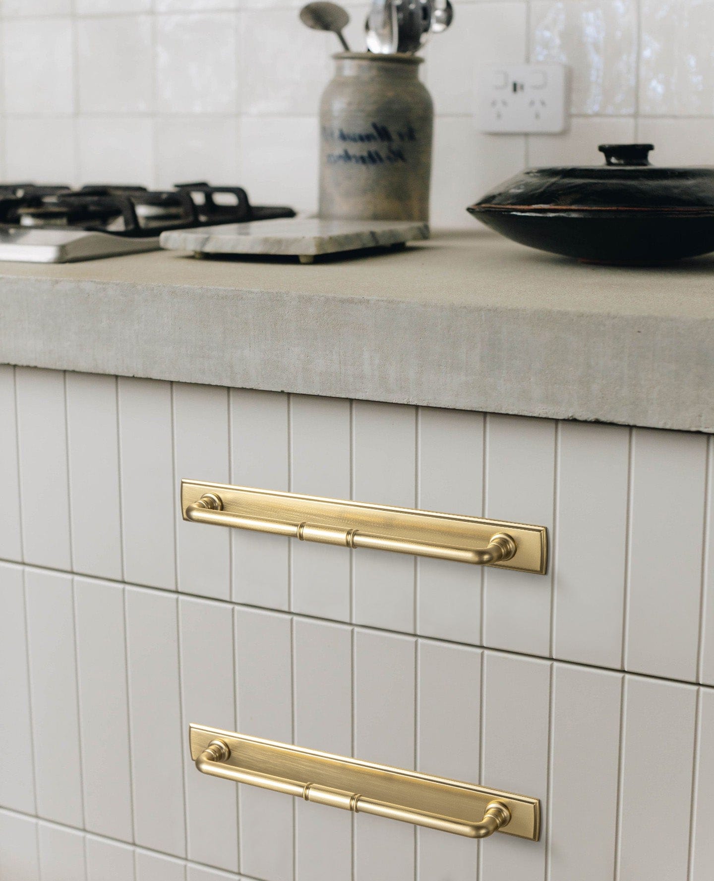 Goo-Ki Vintage Brass Pipe Style Cabinet Handles for Modern - Rustic Interiors