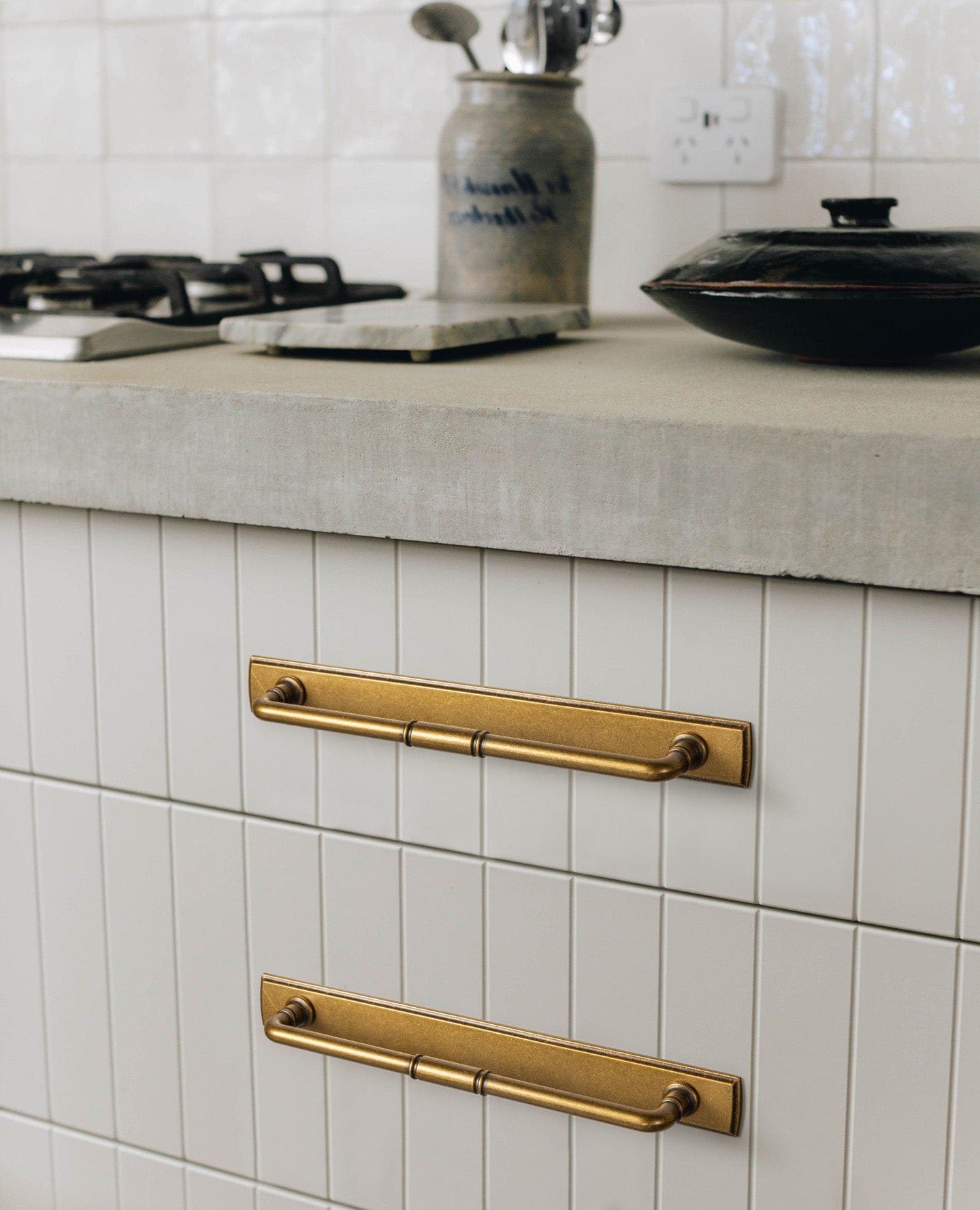 Goo-Ki Vintage Brass Pipe Style Cabinet Handles for Modern - Rustic Interiors
