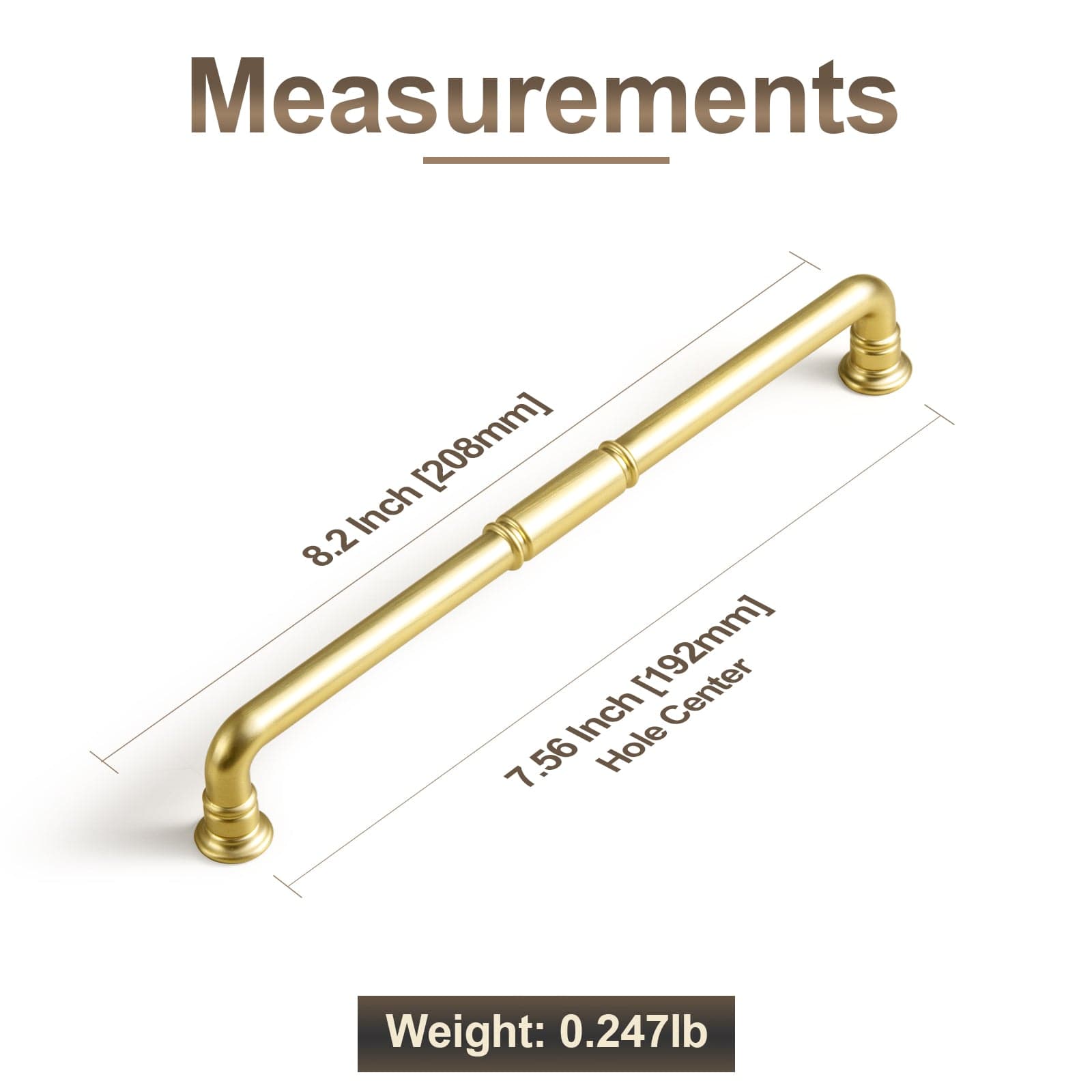 Goo-Ki Vintage Brass Pipe Style Cabinet Handles for Modern - Rustic Interiors