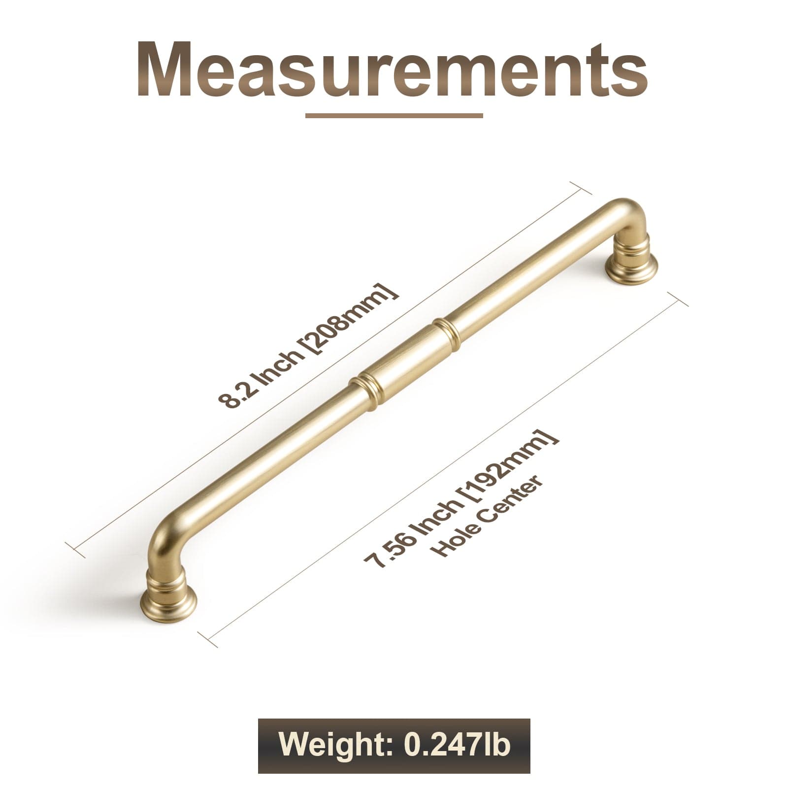 Goo-Ki Vintage Brass Pipe Style Cabinet Handles for Modern - Rustic Interiors