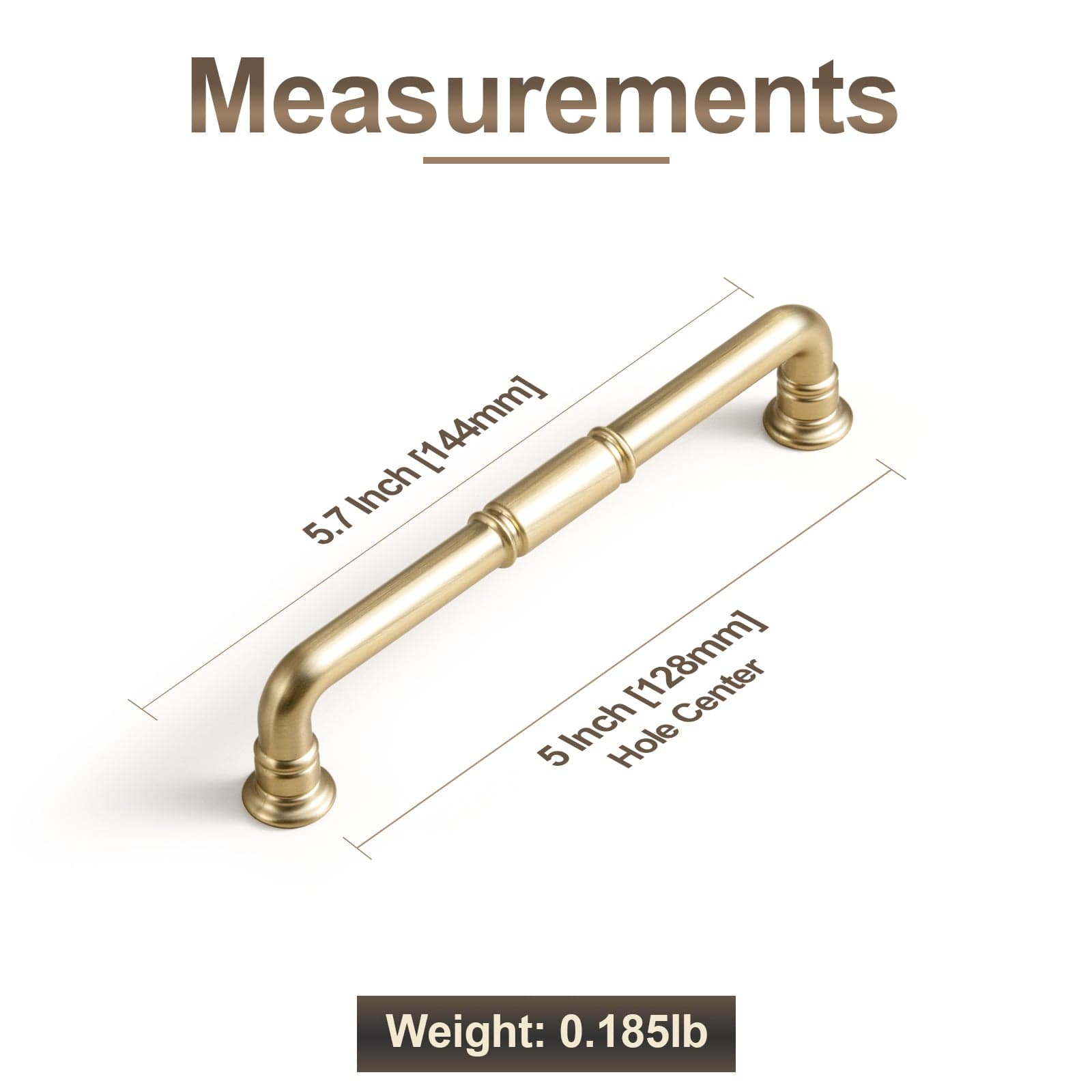 Goo-Ki Vintage Brass Pipe Style Cabinet Handles for Modern - Rustic Interiors