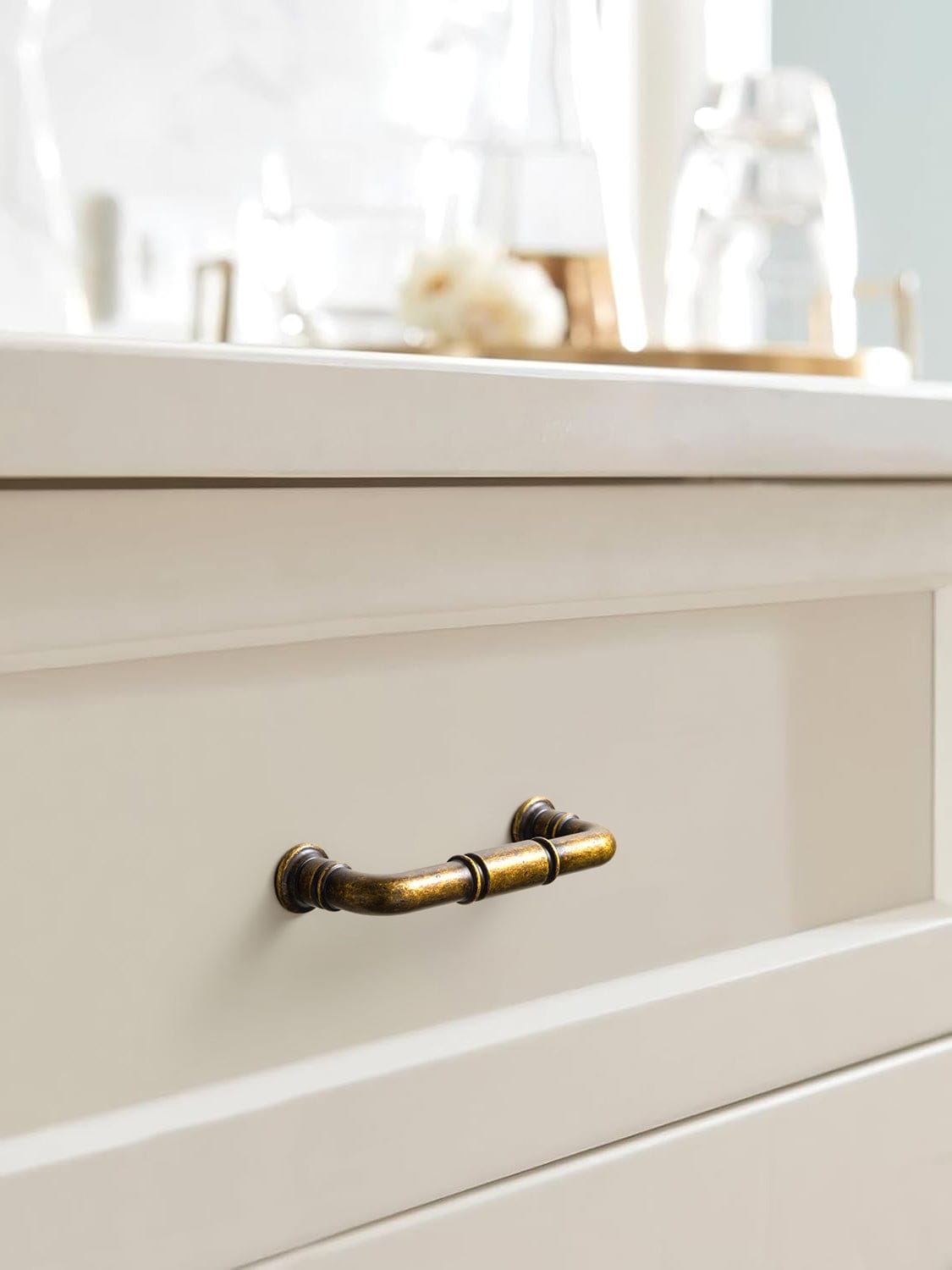 Goo-Ki Vintage Brass Pipe Style Cabinet Handles for Modern - Rustic Interiors
