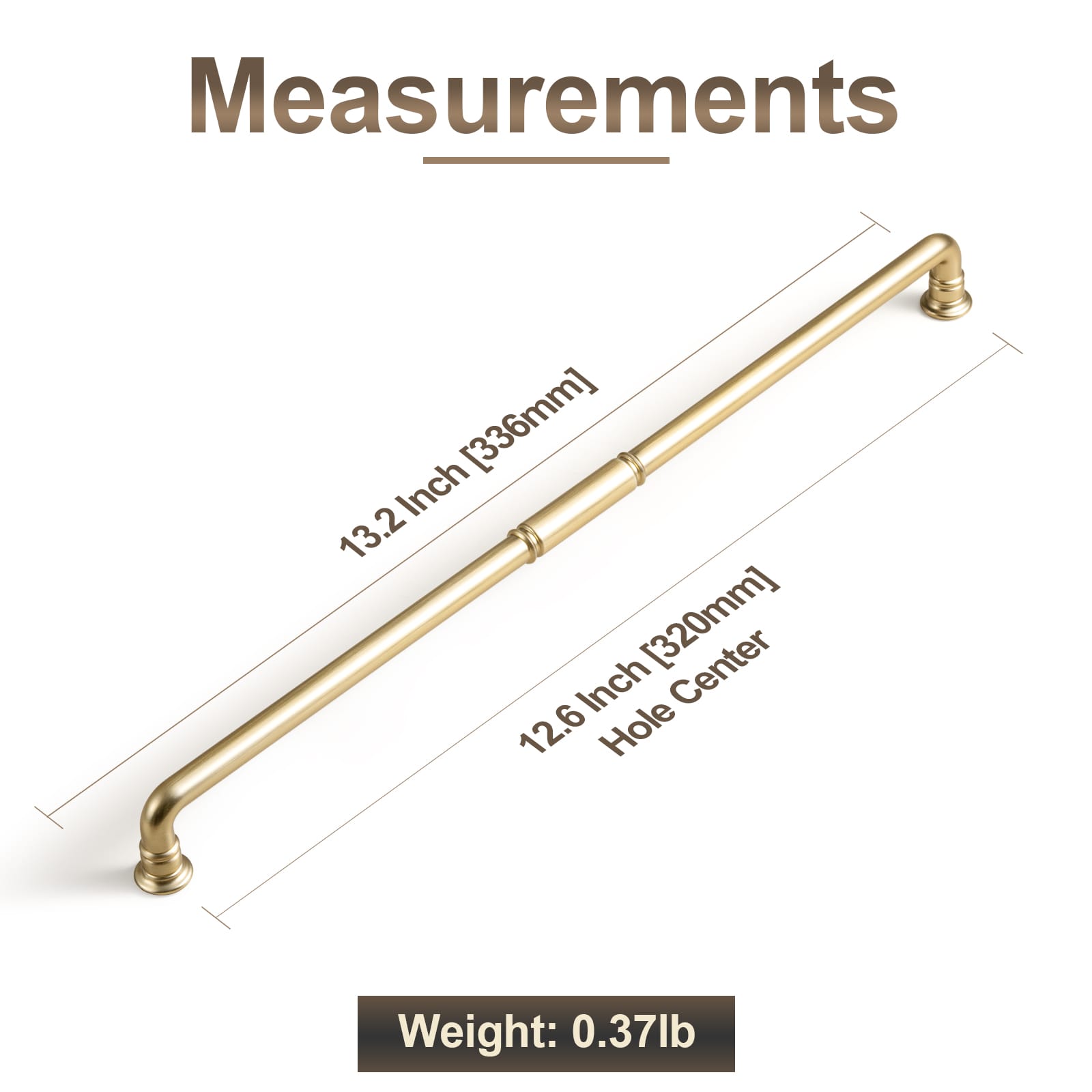 Goo-Ki Vintage Brass Pipe Style Cabinet Handles for Modern - Rustic Interiors