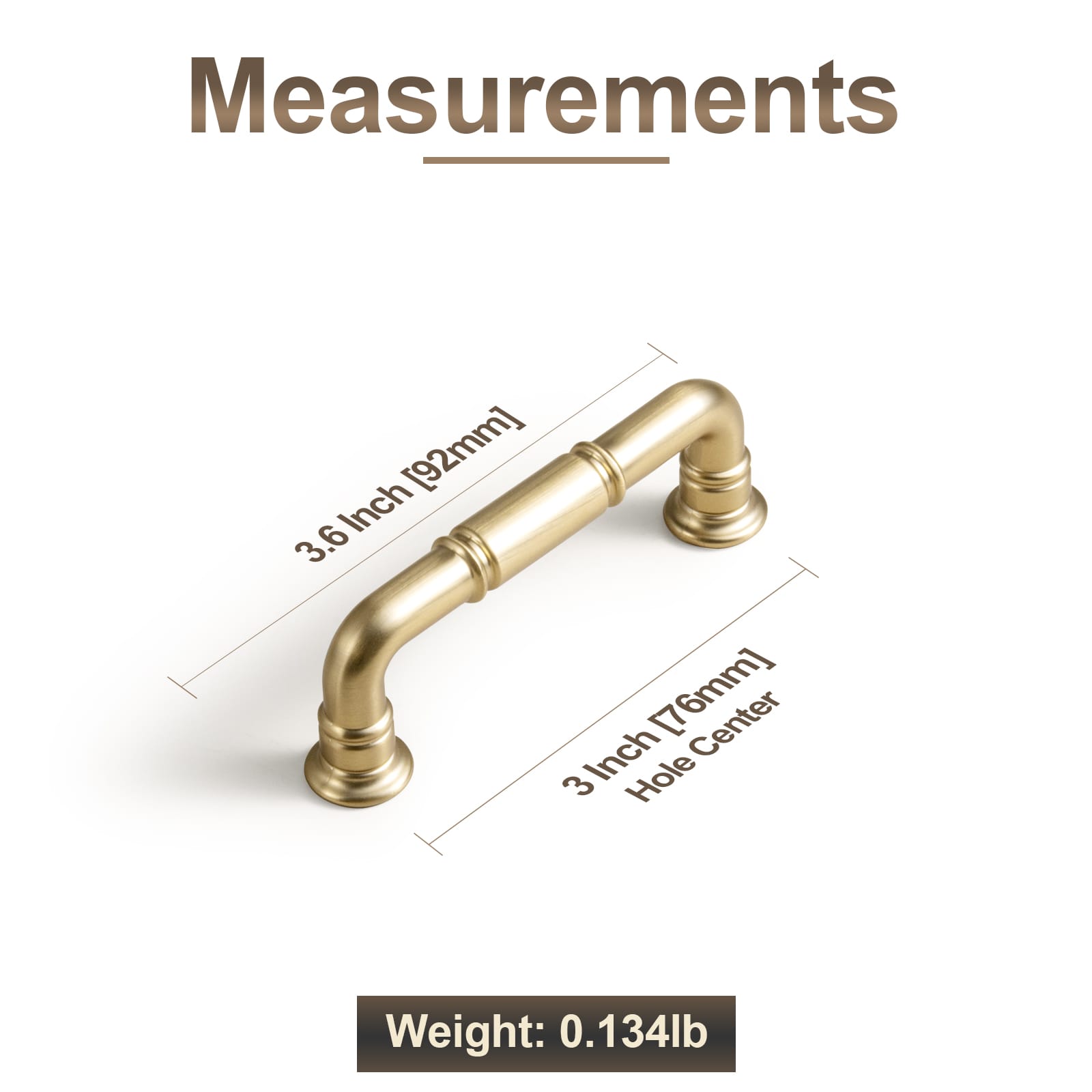 Goo-Ki Vintage Brass Pipe Style Cabinet Handles for Modern - Rustic Interiors