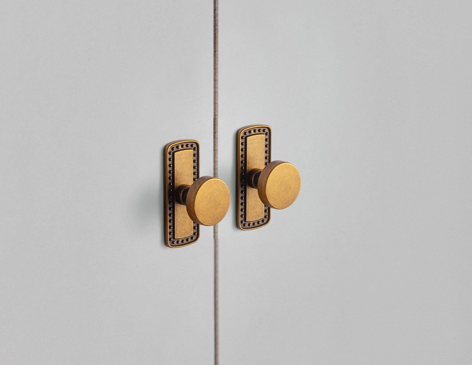 Goo-Ki Vintage Brass Zinc Alloy Cabinet Knob with Back Plate Single Hole Center Kitchen Hardware