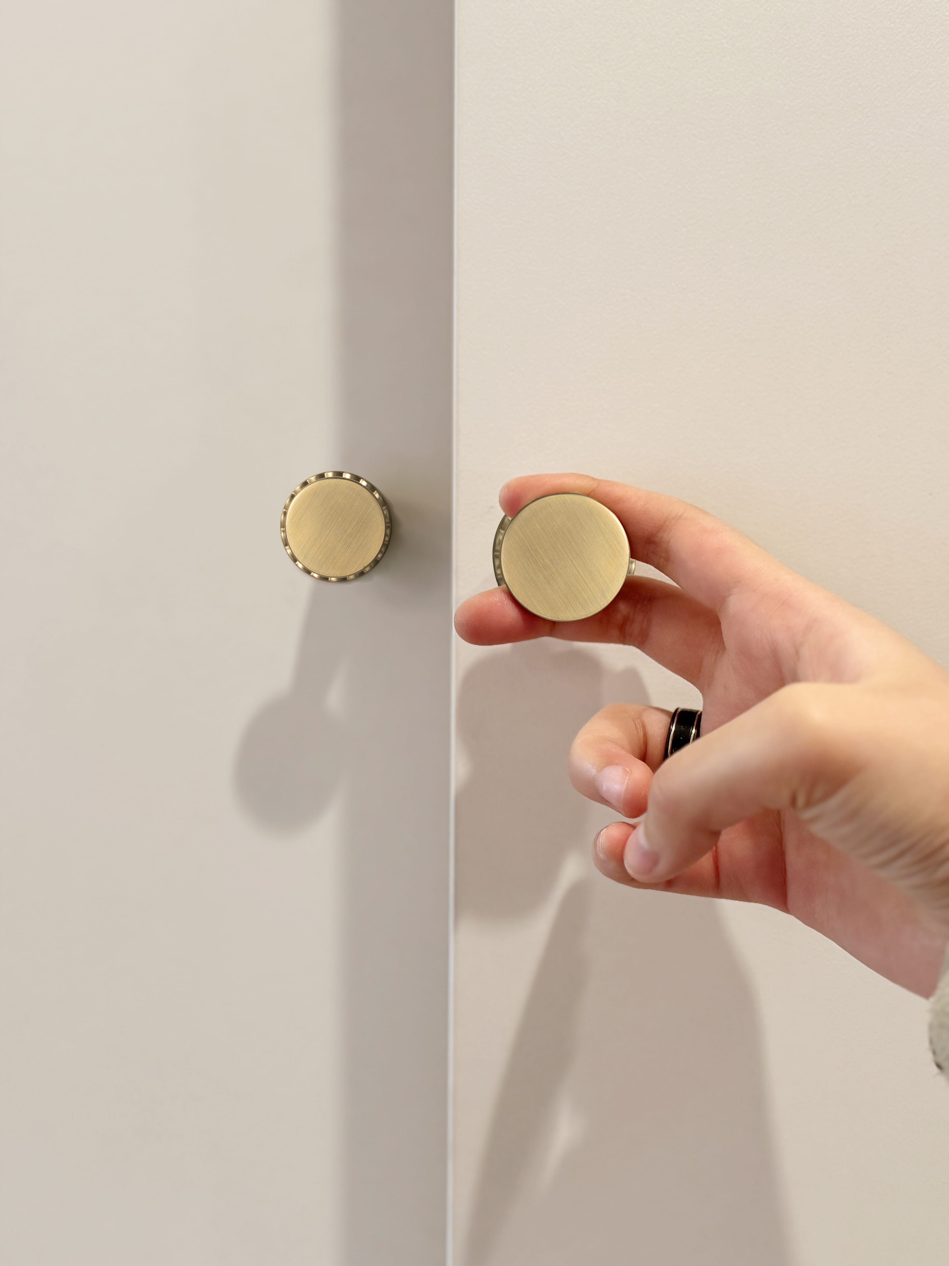 Goo-Ki Vintage Brass Zinc Alloy Cabinet Knob with Back Plate Single Hole Center Kitchen Hardware