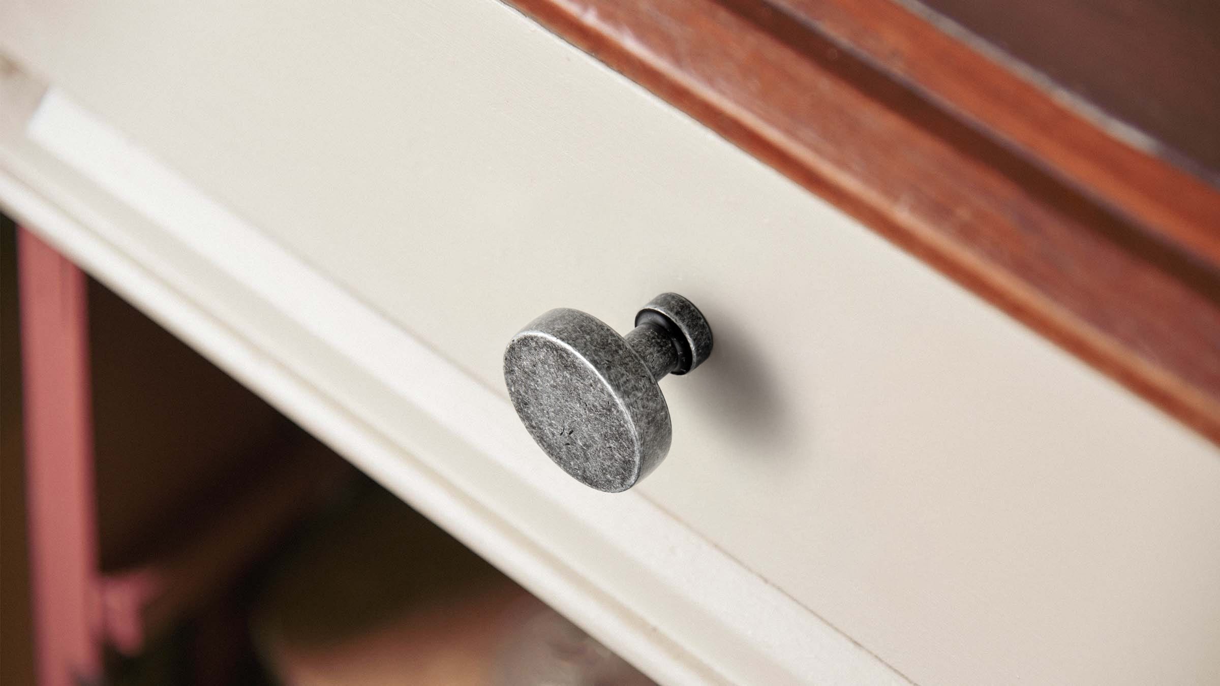 Goo-Ki Vintage Brass Zinc Alloy Cabinet Knob with Back Plate Single Hole Center Kitchen Hardware