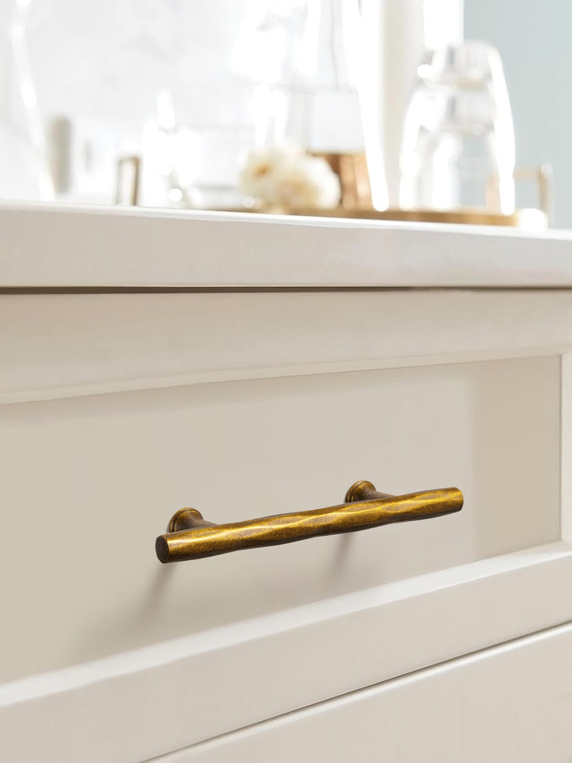 Goo-Ki Vintage Brass Zinc Alloy Twisted Texture Cabinet Pulls - Kitchen Cupboard Dresser Handles