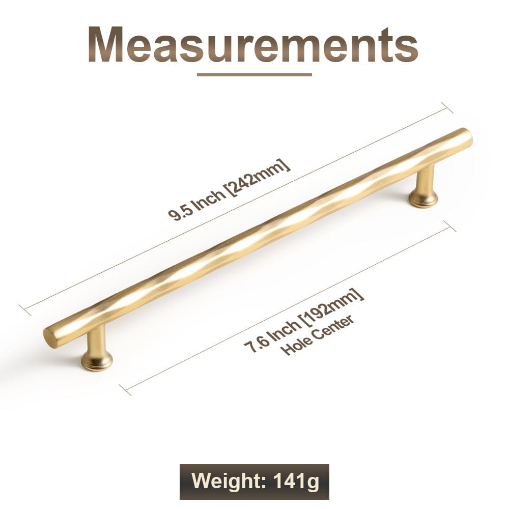 Goo-Ki Vintage Brass Zinc Alloy Twisted Texture Cabinet Pulls - Kitchen Cupboard Dresser Handles