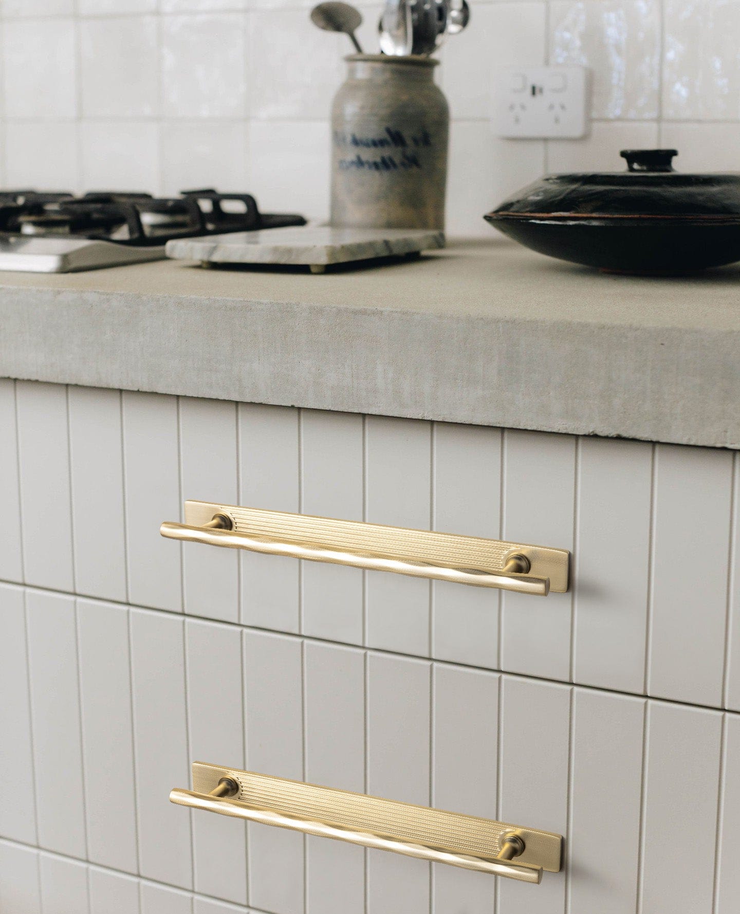 Goo-Ki Vintage Brass Zinc Alloy Twisted Texture Cabinet Pulls - Kitchen Cupboard Dresser Handles