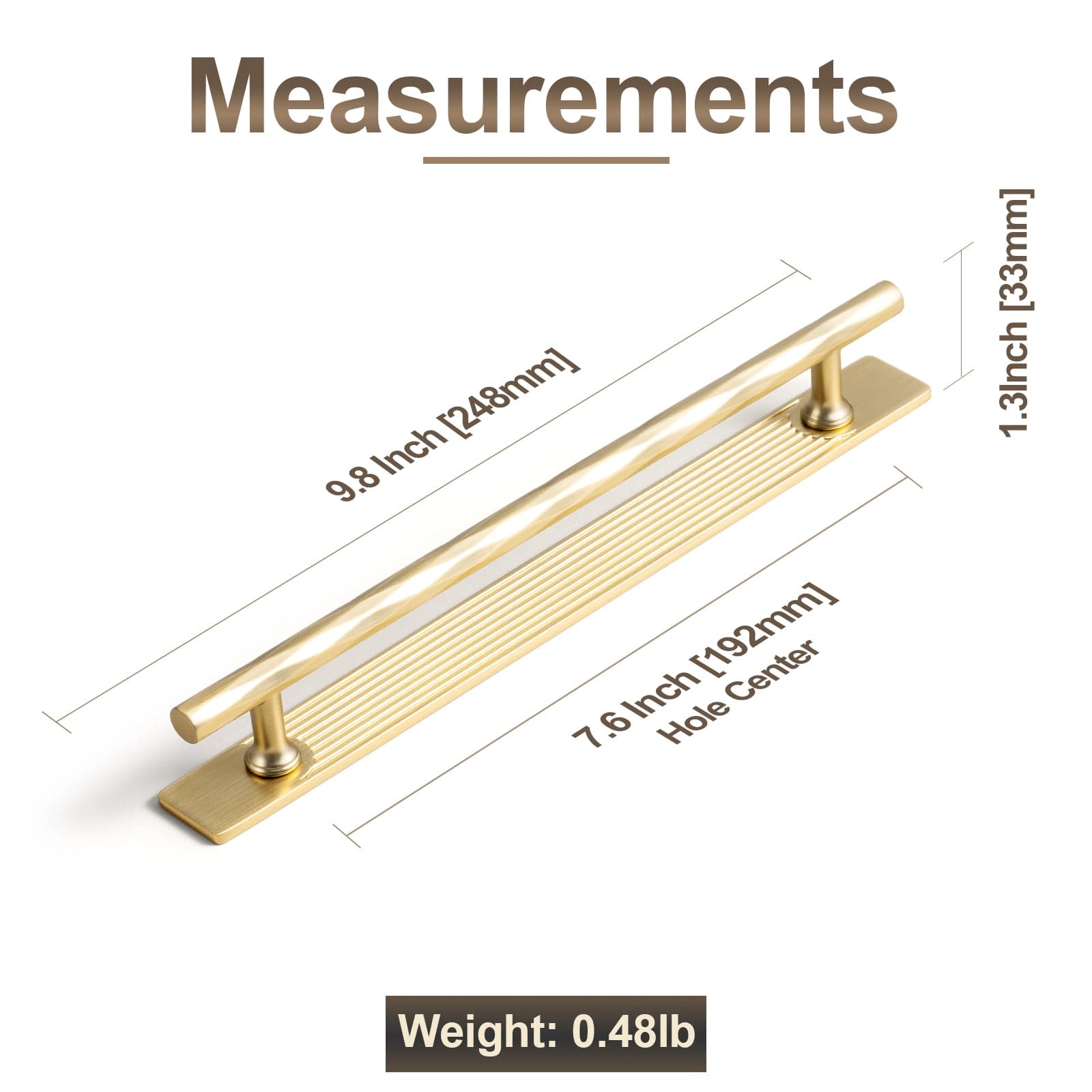 Goo-Ki Vintage Brass Zinc Alloy Twisted Texture Cabinet Pulls - Kitchen Cupboard Dresser Handles