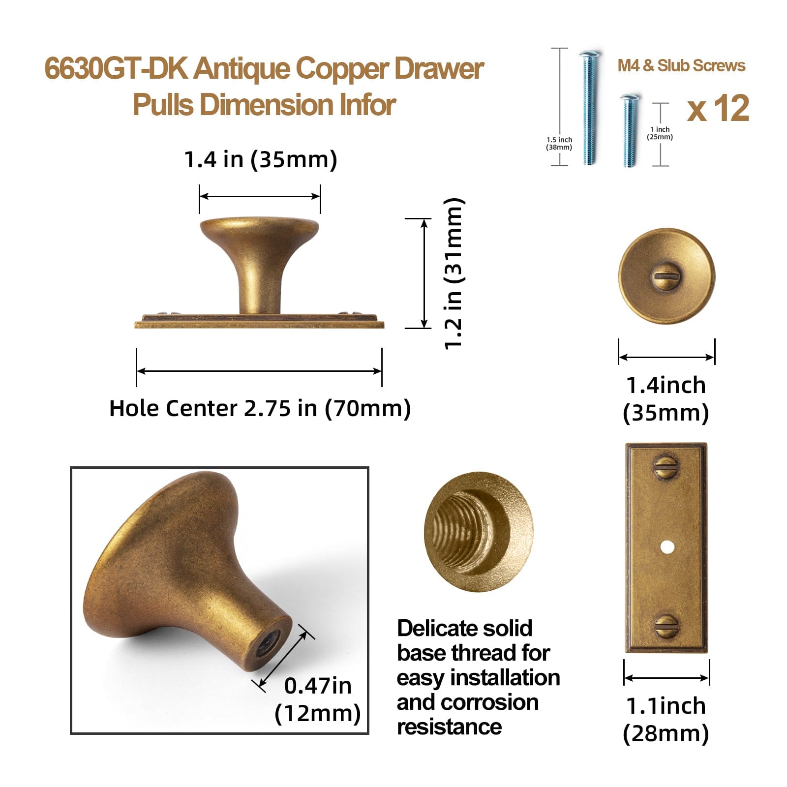 Goo-Ki Vintage Bronze Drawer Pulls Kitchen Cabinet Hardware Antique Bar Pull