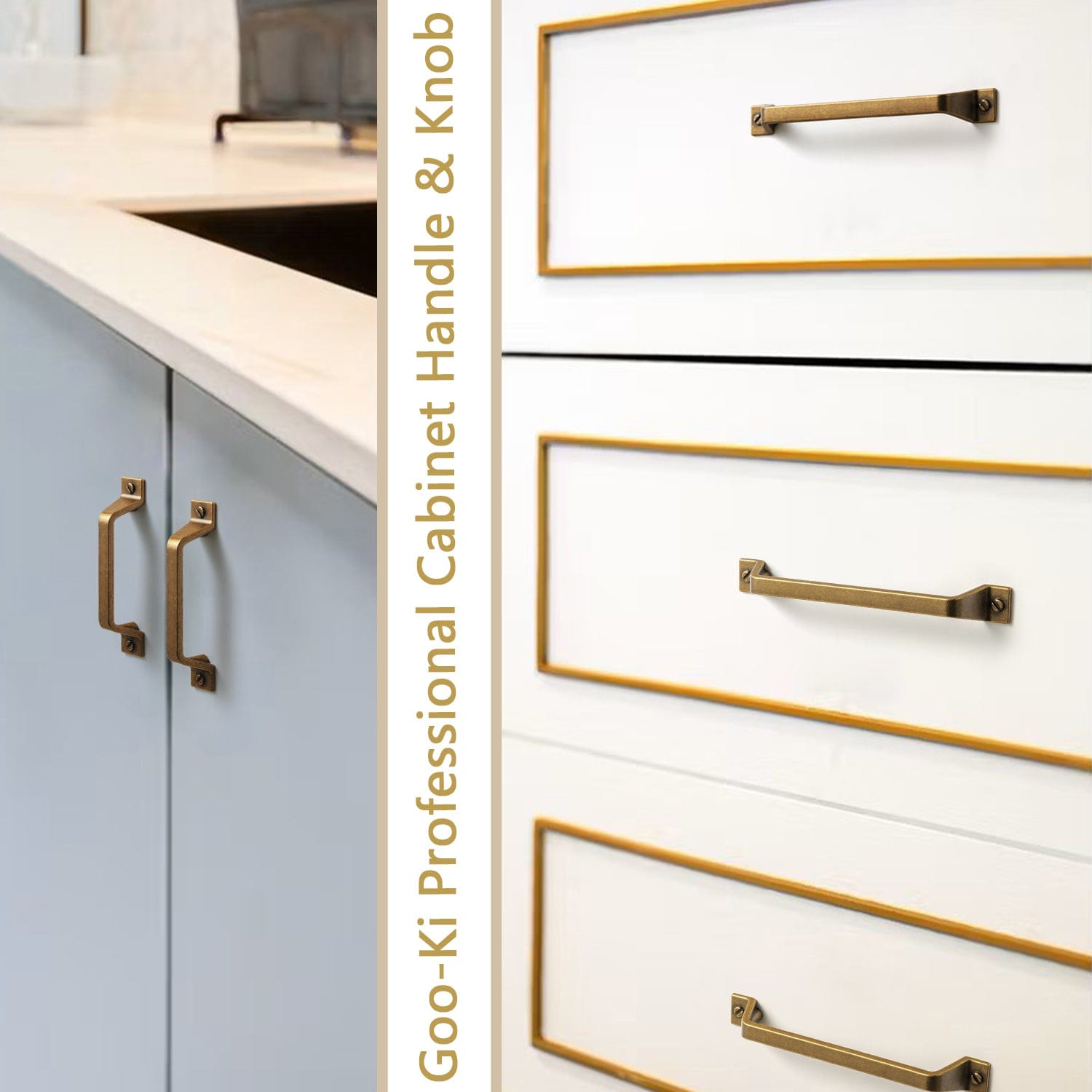 Goo-Ki Vintage Bronze Drawer Pulls Kitchen Cabinet Hardware Antique Bar Pull