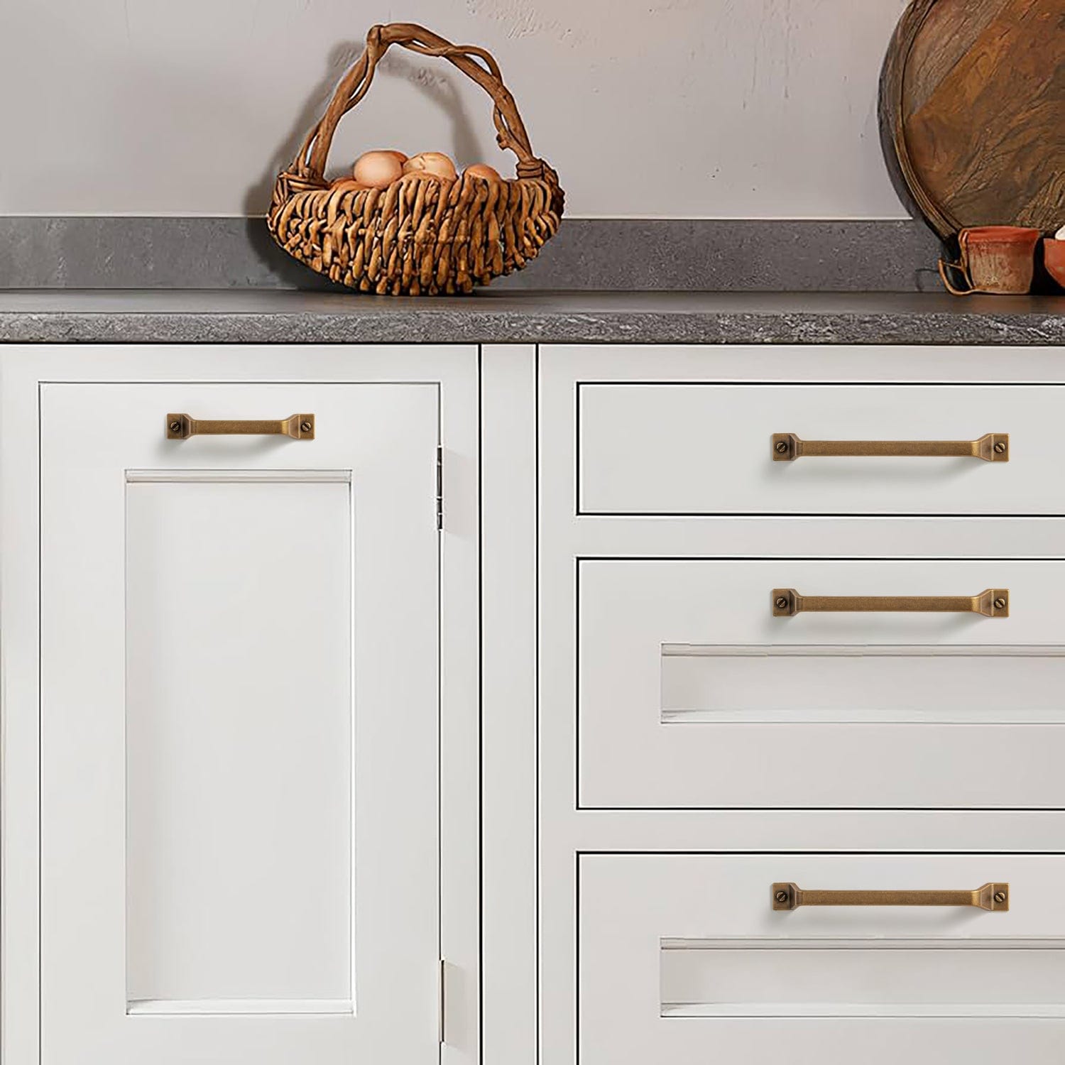 Goo-Ki Vintage Bronze Drawer Pulls Kitchen Cabinet Hardware Antique Bar Pull