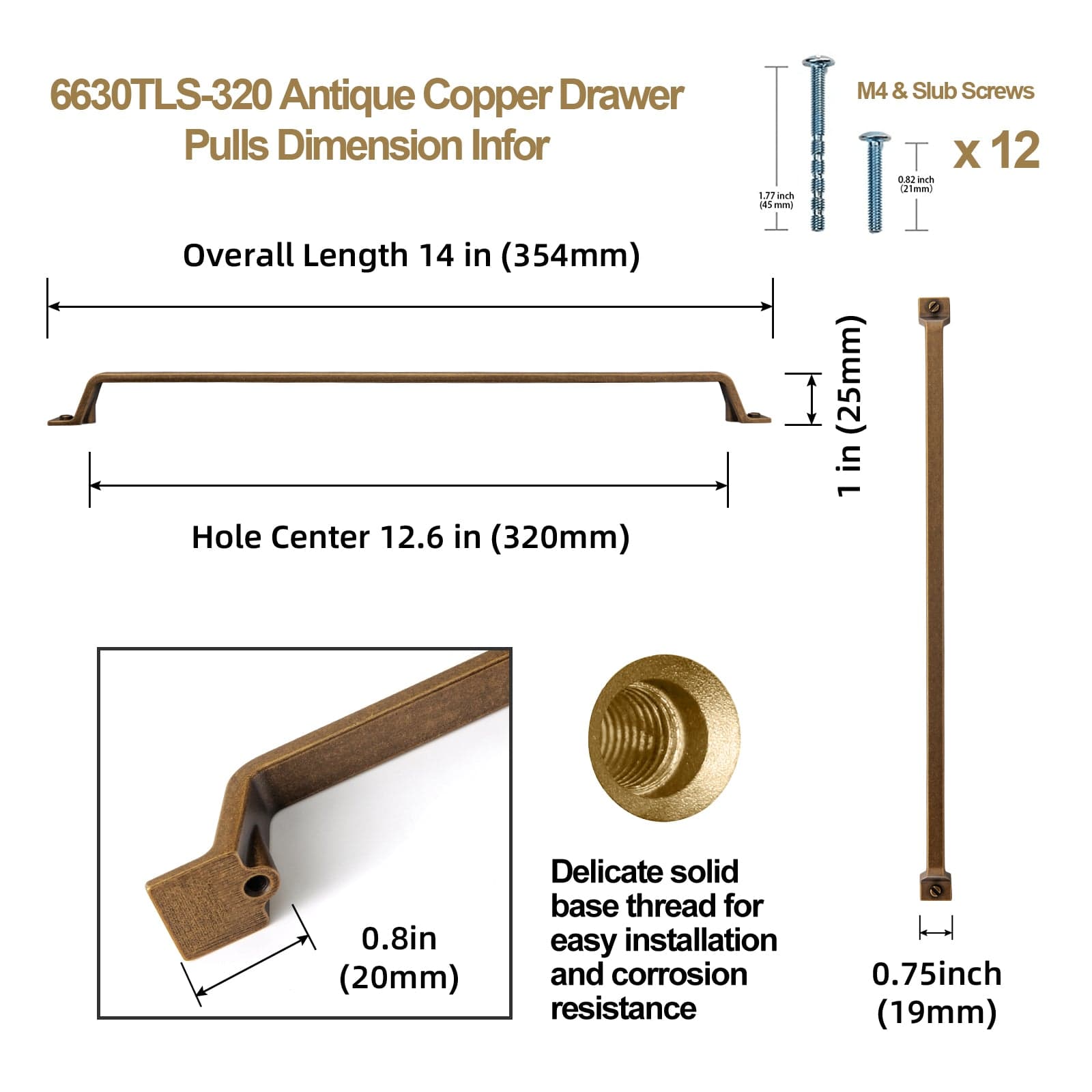 Goo-Ki Vintage Bronze Drawer Pulls Kitchen Cabinet Hardware Antique Bar Pull