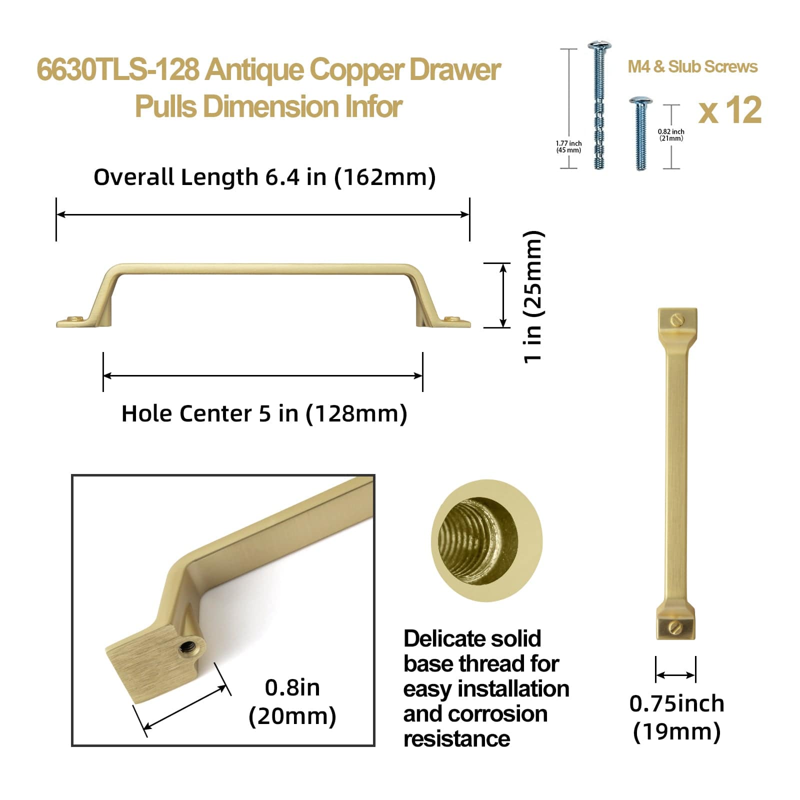 Goo-Ki Vintage Bronze Drawer Pulls Kitchen Cabinet Hardware Antique Bar Pull