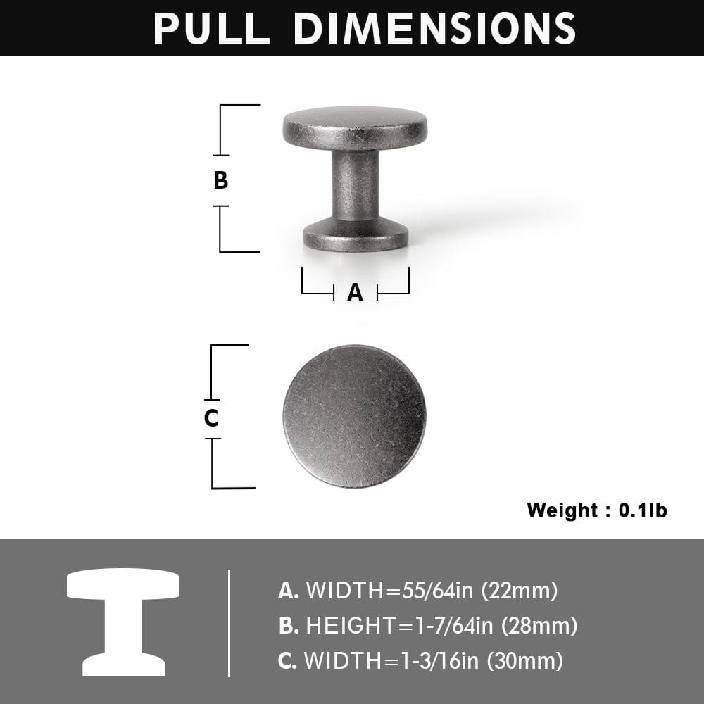 Goo-Ki Vintage Cabinet Knobs with Cylindrical Stem Minimalist Dresser Hardware