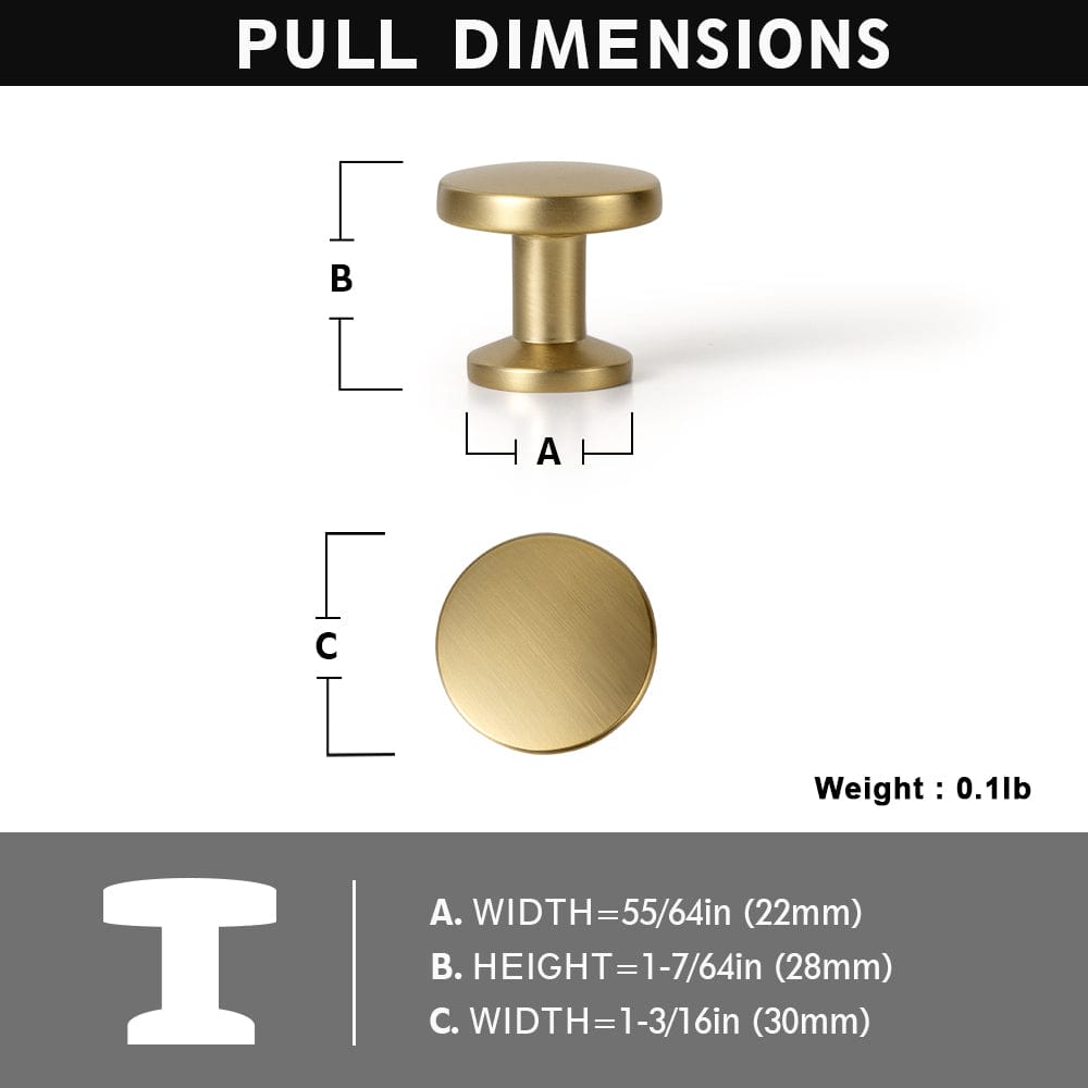 Goo-Ki Vintage Cabinet Knobs with Cylindrical Stem Minimalist Dresser Hardware