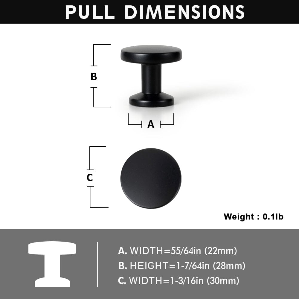 Goo-Ki Vintage Cabinet Knobs with Cylindrical Stem Minimalist Dresser Hardware