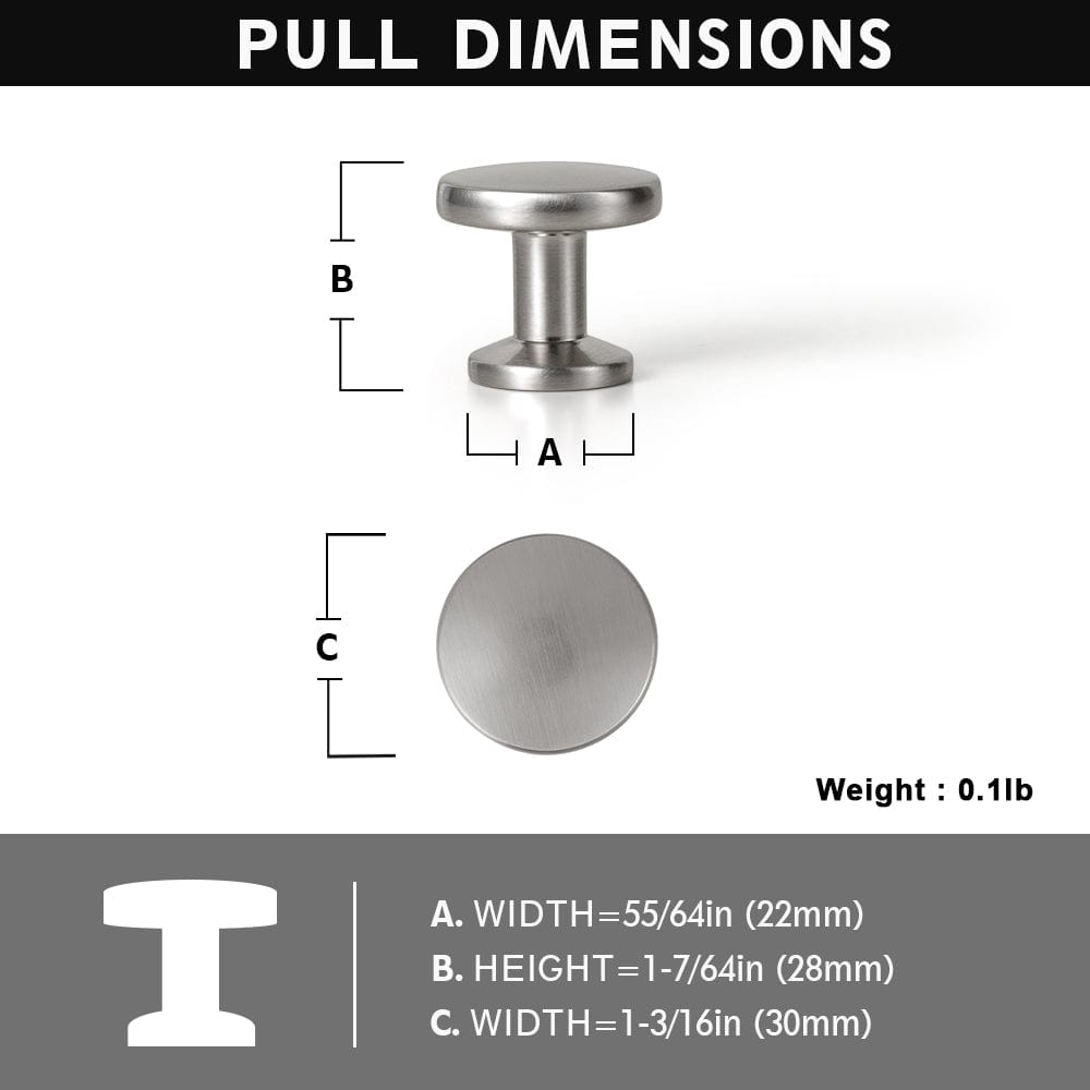 Goo-Ki Vintage Cabinet Knobs with Cylindrical Stem Minimalist Dresser Hardware