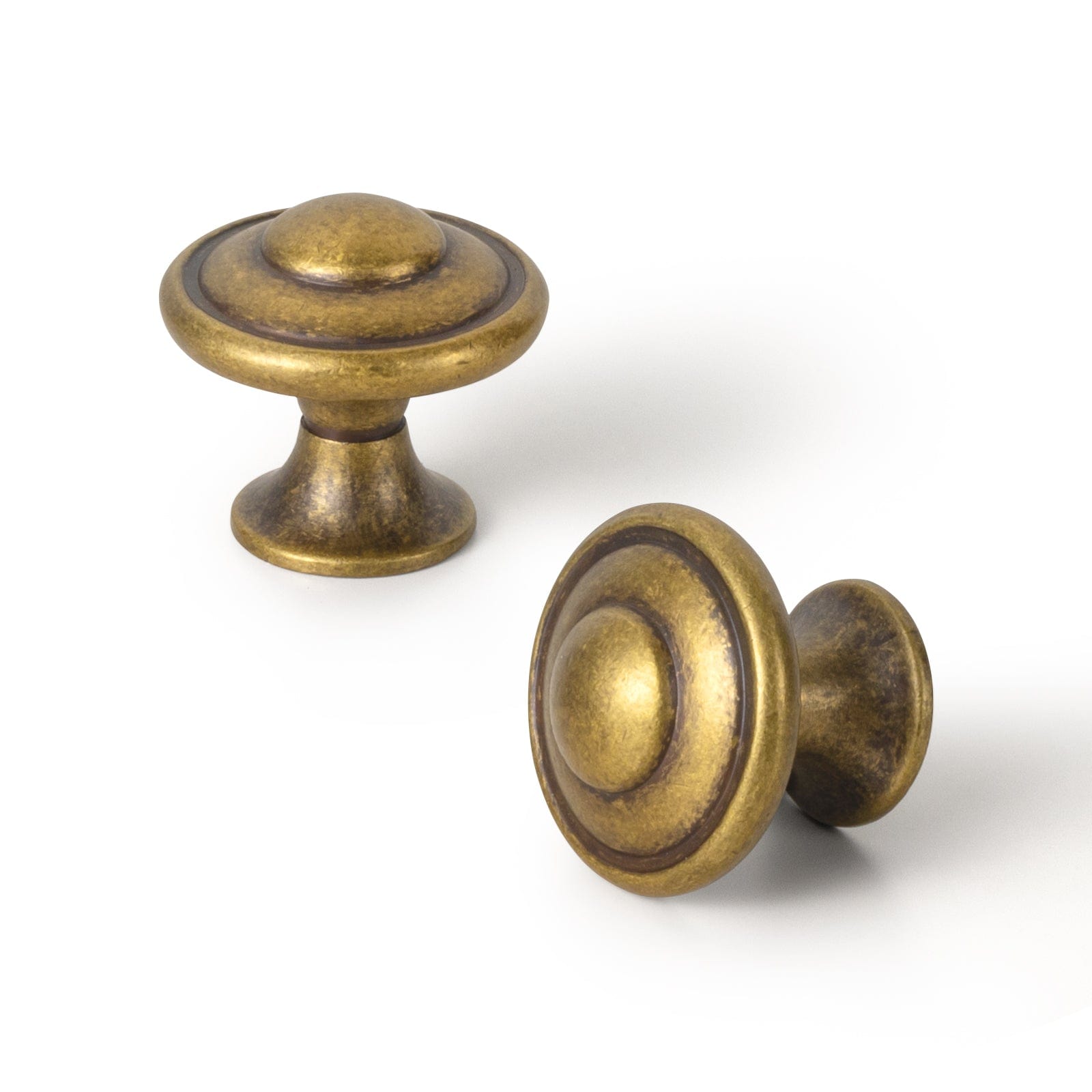 Goo-Ki Vintage Decorative Cabinet Knobs with Layered Concentric Ring Design for Classic Kitchen Drawer