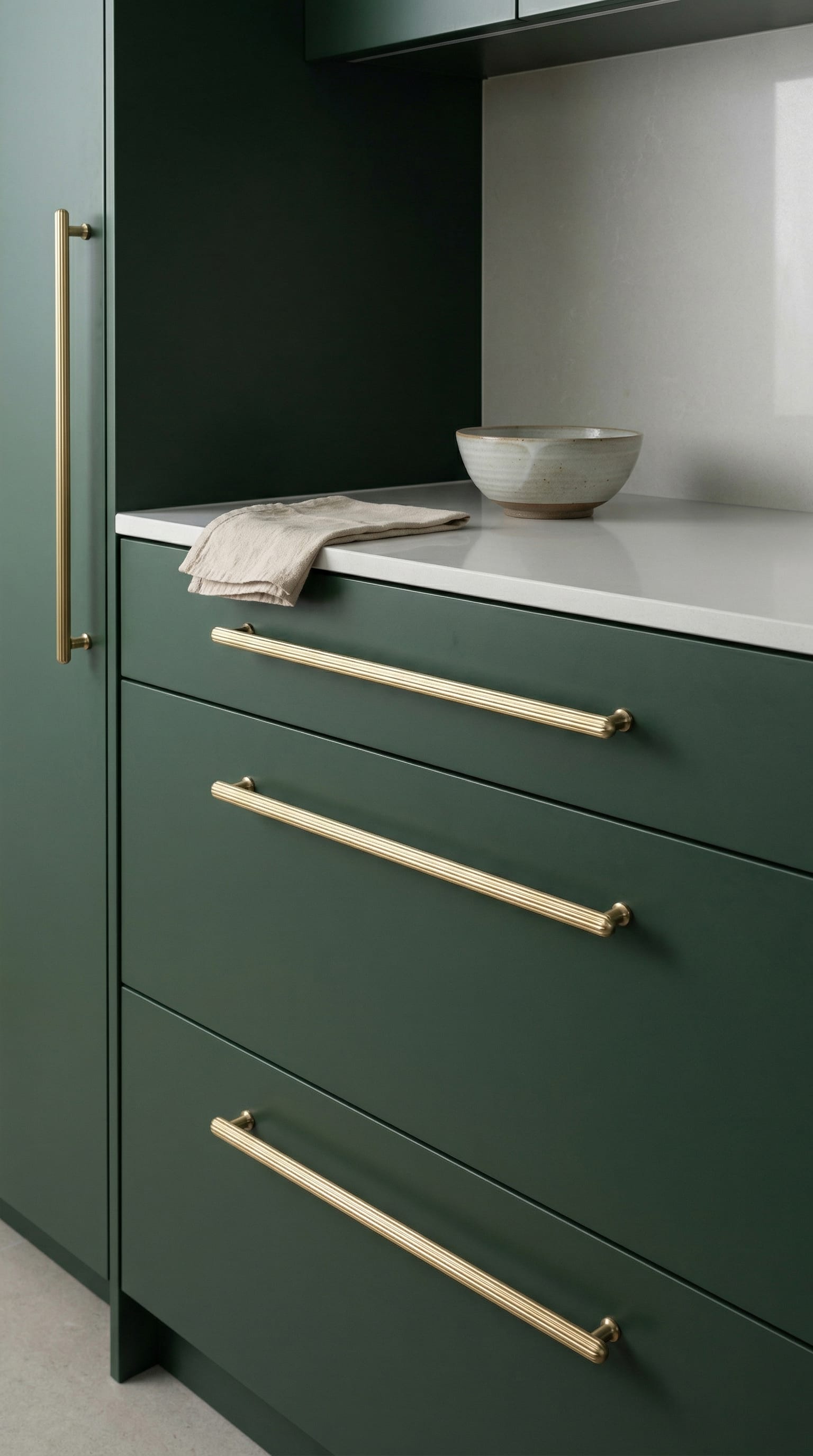 Goo-Ki Vintage Fluted Cabinet Pull Handles Zinc Alloy Ribbed Drawer Bar Pull for Kitchen Cupboard Bathroom Vanity