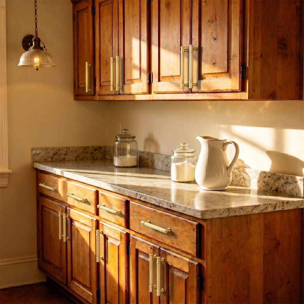 Goo-Ki Vintage Fluted Vintage Cabinet Pulls Textured Vertical Striped Bar Pulls for Kitchen Cabinets