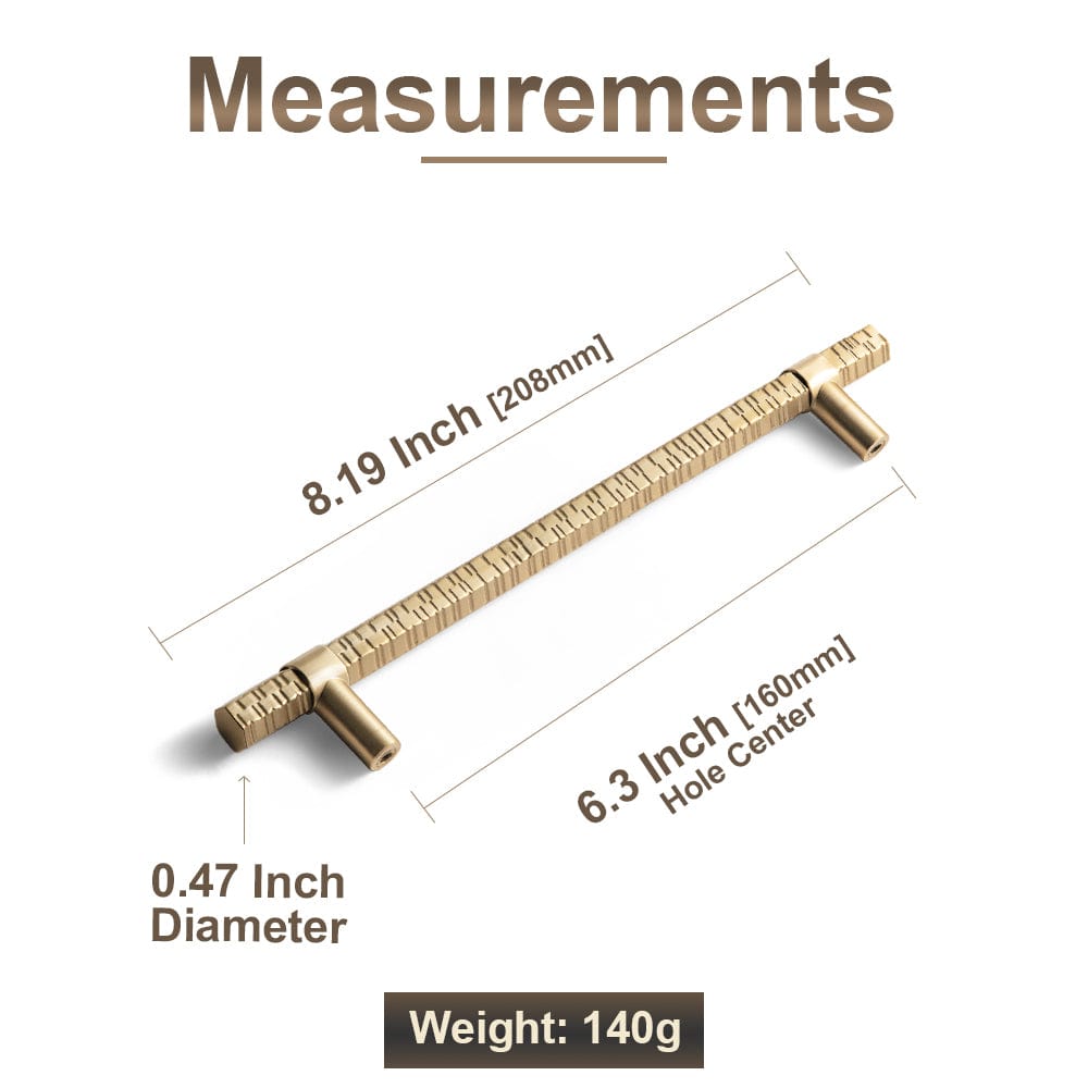 Goo-Ki Vintage Kitchen Cabinet T-Bar Pulls Knurled Antique Cabinet Handles