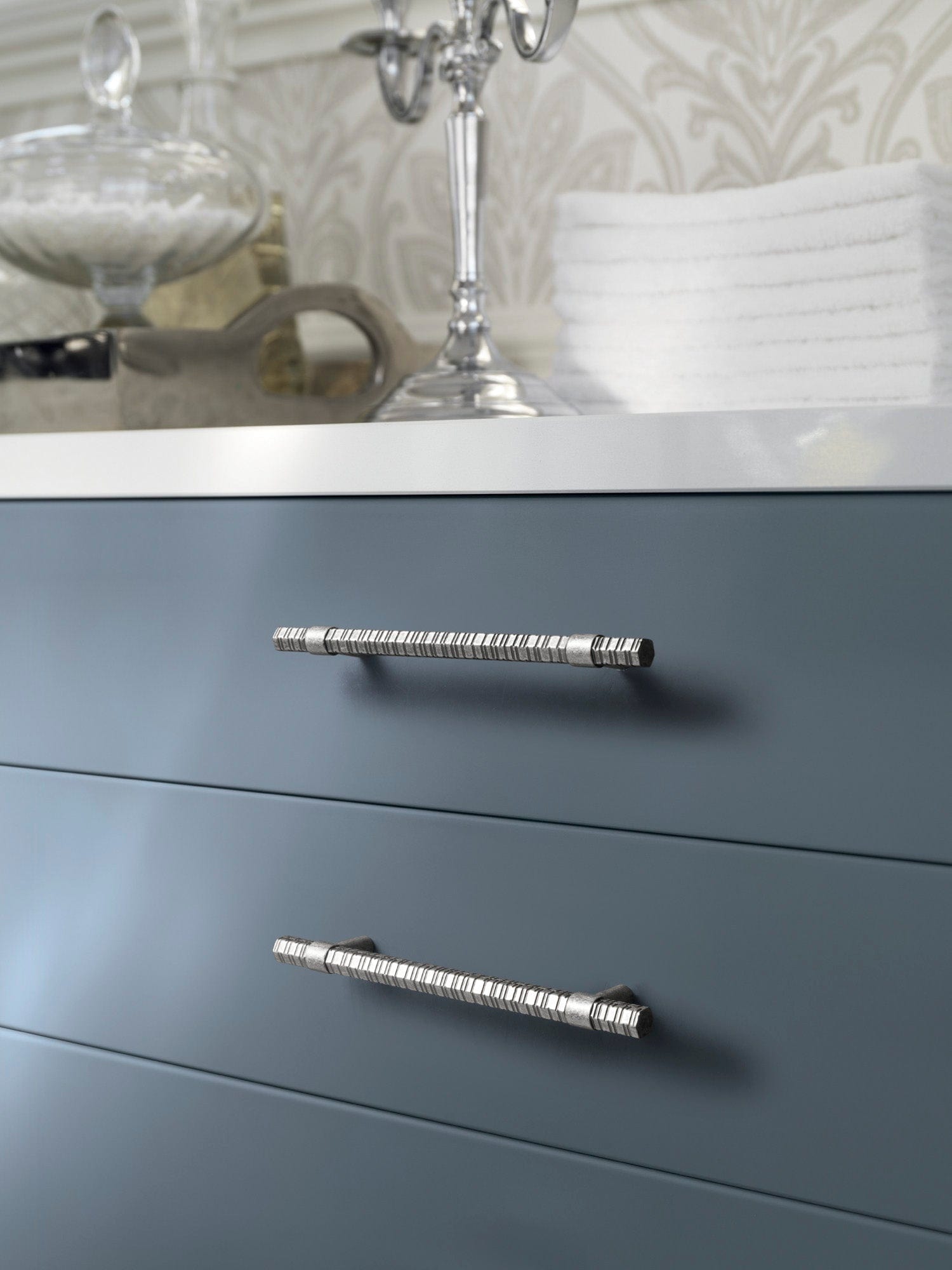 Goo-Ki Vintage Kitchen Cabinet T-Bar Pulls Knurled Antique Cabinet Handles