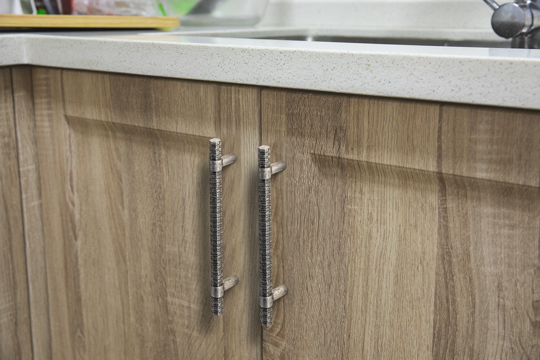 Goo-Ki Vintage Kitchen Cabinet T-Bar Pulls Knurled Antique Cabinet Handles