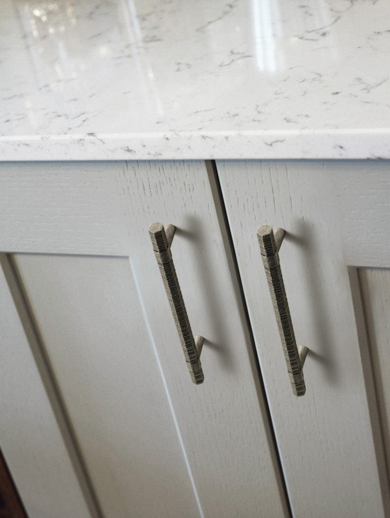 Goo-Ki Vintage Kitchen Cabinet T-Bar Pulls Knurled Antique Cabinet Handles