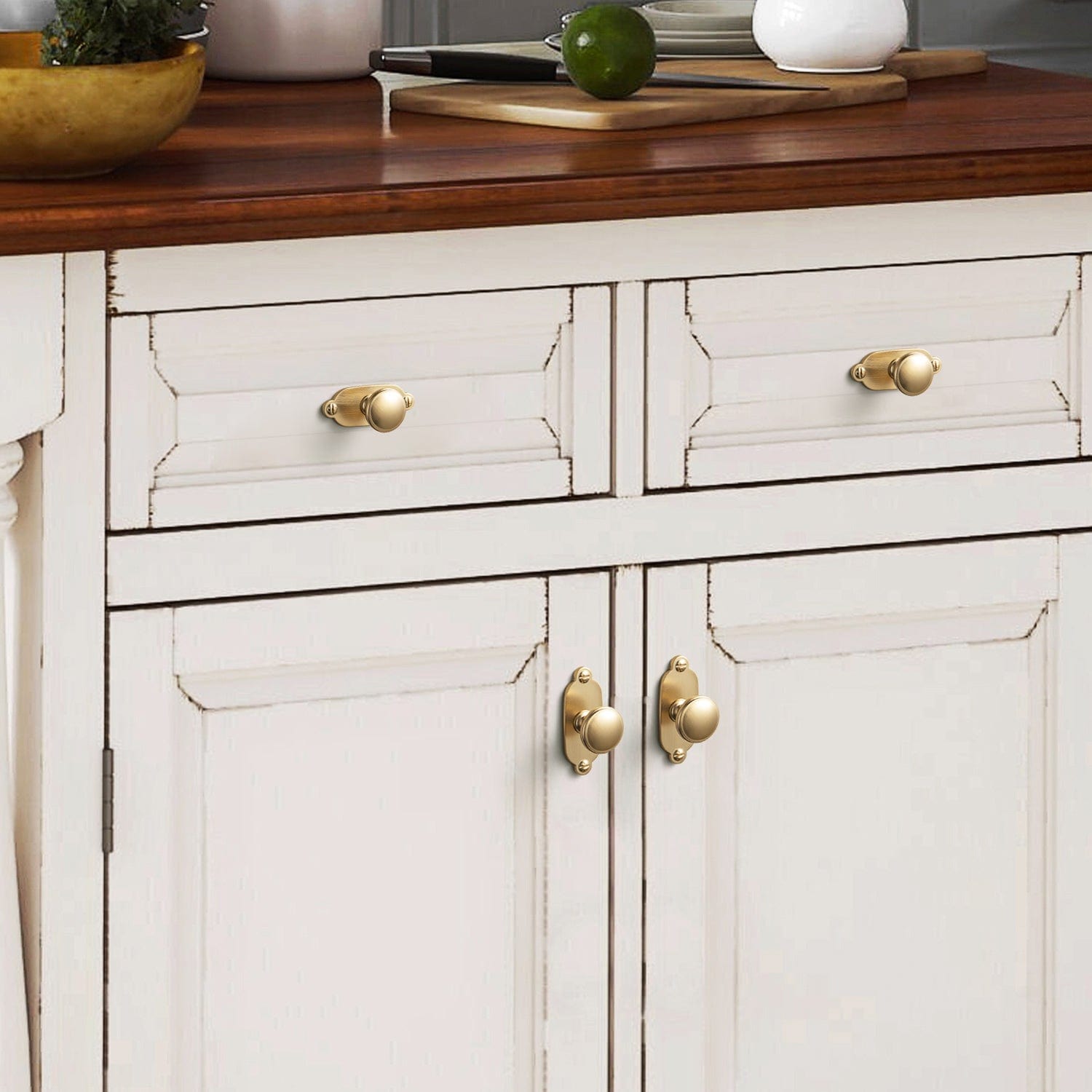 Goo-Ki Vintage Retro Bronze Drawer Knob Kitchen Hardware Single Hole Cabinet Knobs