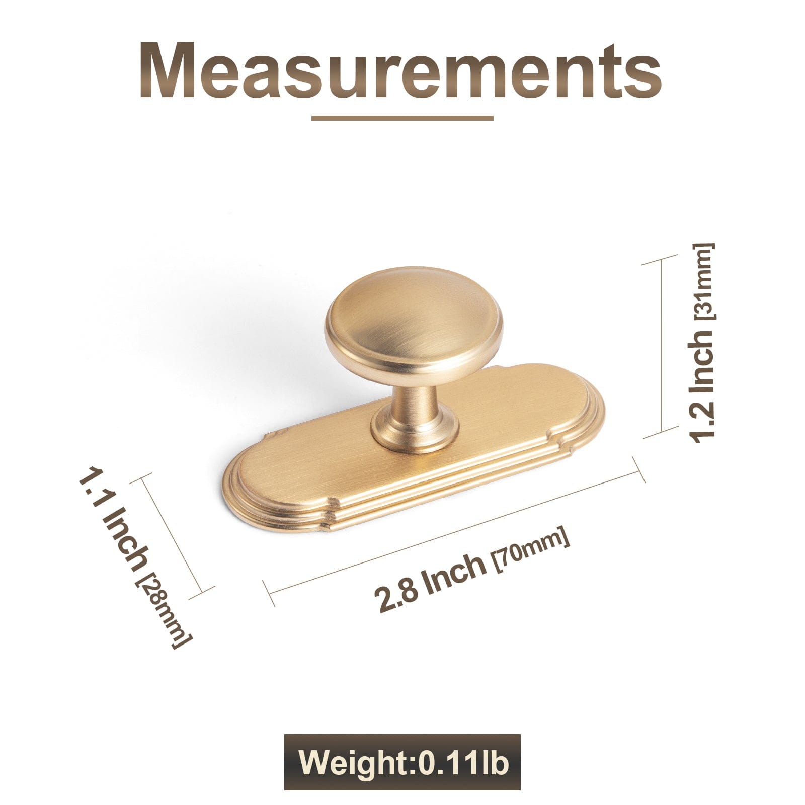 Goo-Ki Vintage Retro Bronze Drawer Knob Kitchen Hardware Single Hole Cabinet Knobs with Back Plate