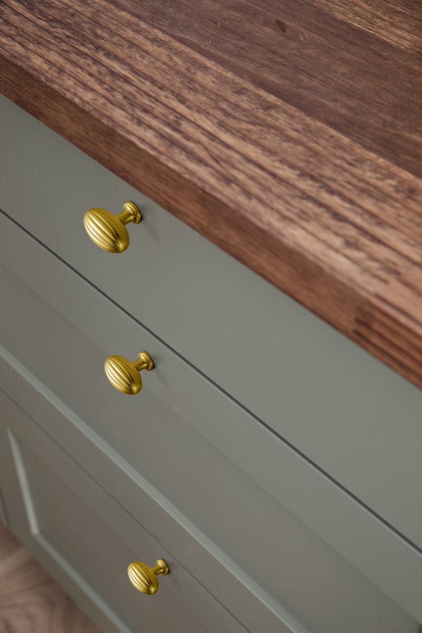 Goo-Ki Vintage Ribbed Oval Zinc Alloy Cabinet Knobs - Sturdy Hardware for Kitchen