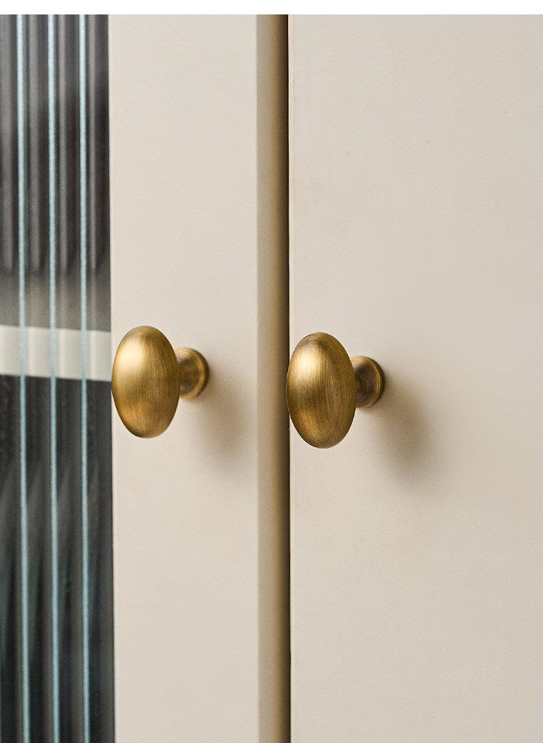 Goo-Ki Vintage Style Solid Brass Oval Pigeon Egg Shape 1.4 Inch Diameter Cabinet Knobs for Kitchen & Bathroom