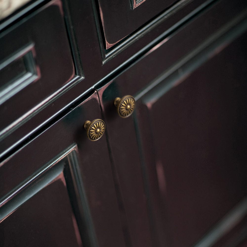 Goo-Ki Vintage Sunburst Cabinet Knobs Ornate Floral Design with Distressed Finish Kitchen Drawer Knobs