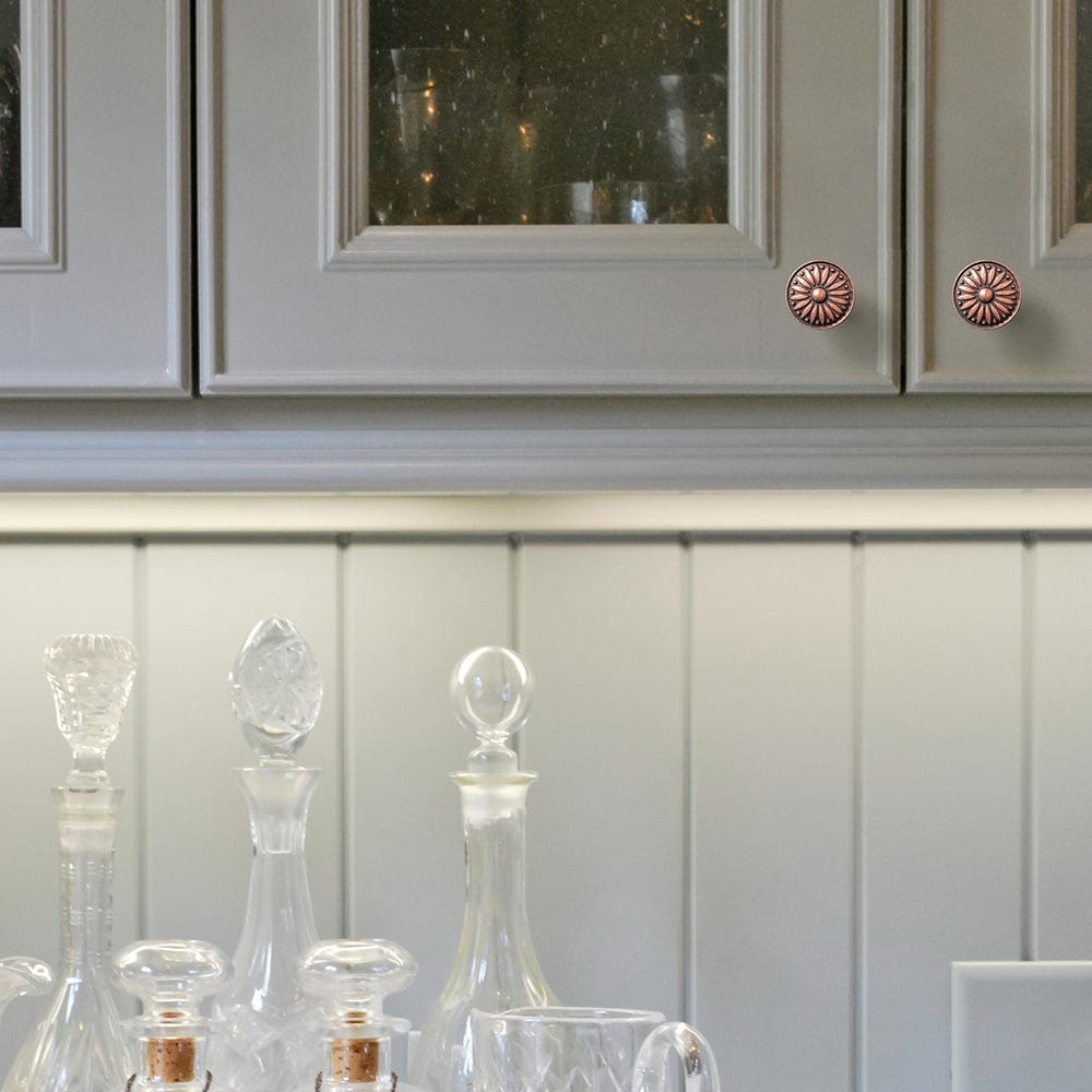 Goo-Ki Vintage Sunburst Cabinet Knobs Ornate Floral Design with Distressed Finish Kitchen Drawer Knobs