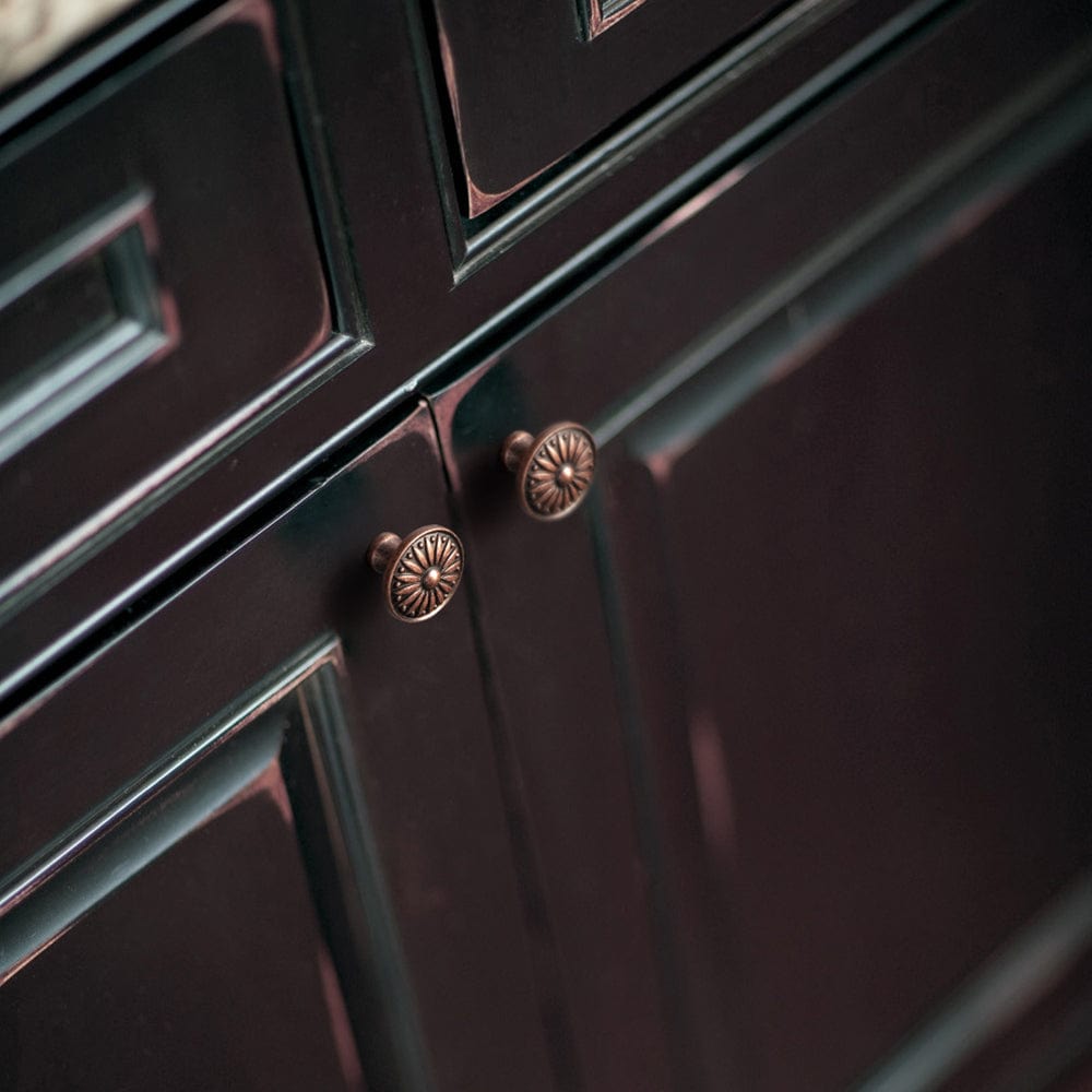 Goo-Ki Vintage Sunburst Cabinet Knobs Ornate Floral Design with Distressed Finish Kitchen Drawer Knobs