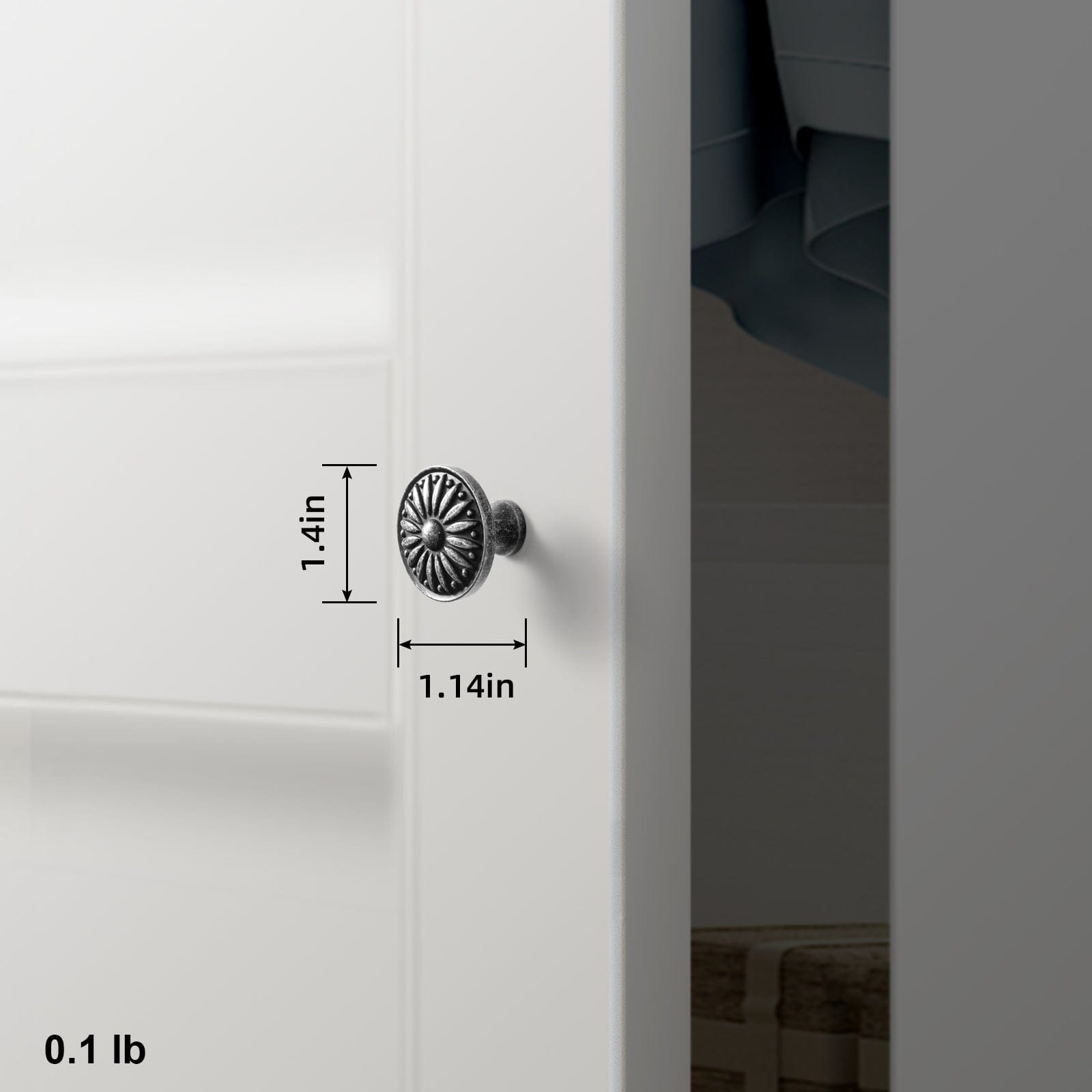 Goo-Ki Vintage Sunburst Cabinet Knobs Ornate Floral Design with Distressed Finish Kitchen Drawer Knobs