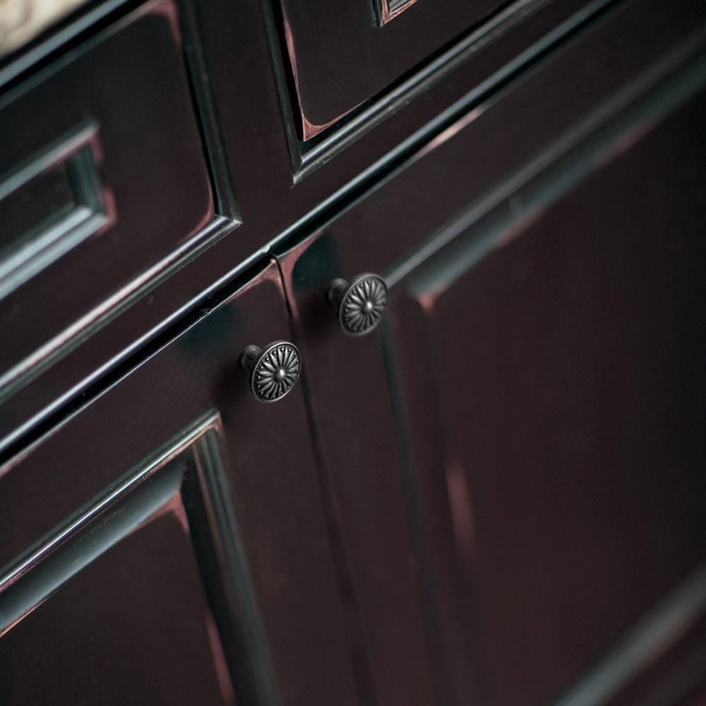 Goo-Ki Vintage Sunburst Cabinet Knobs Ornate Floral Design with Distressed Finish Kitchen Drawer Knobs